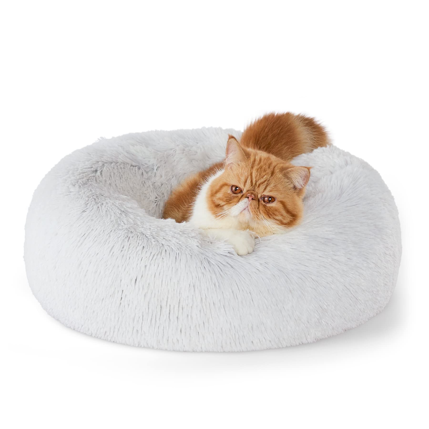 Cama Para Gatos, Relajante, Lavable, 50 Cm, Antideslizante, Redonda, Gris Escarcha - Venta Internacional.