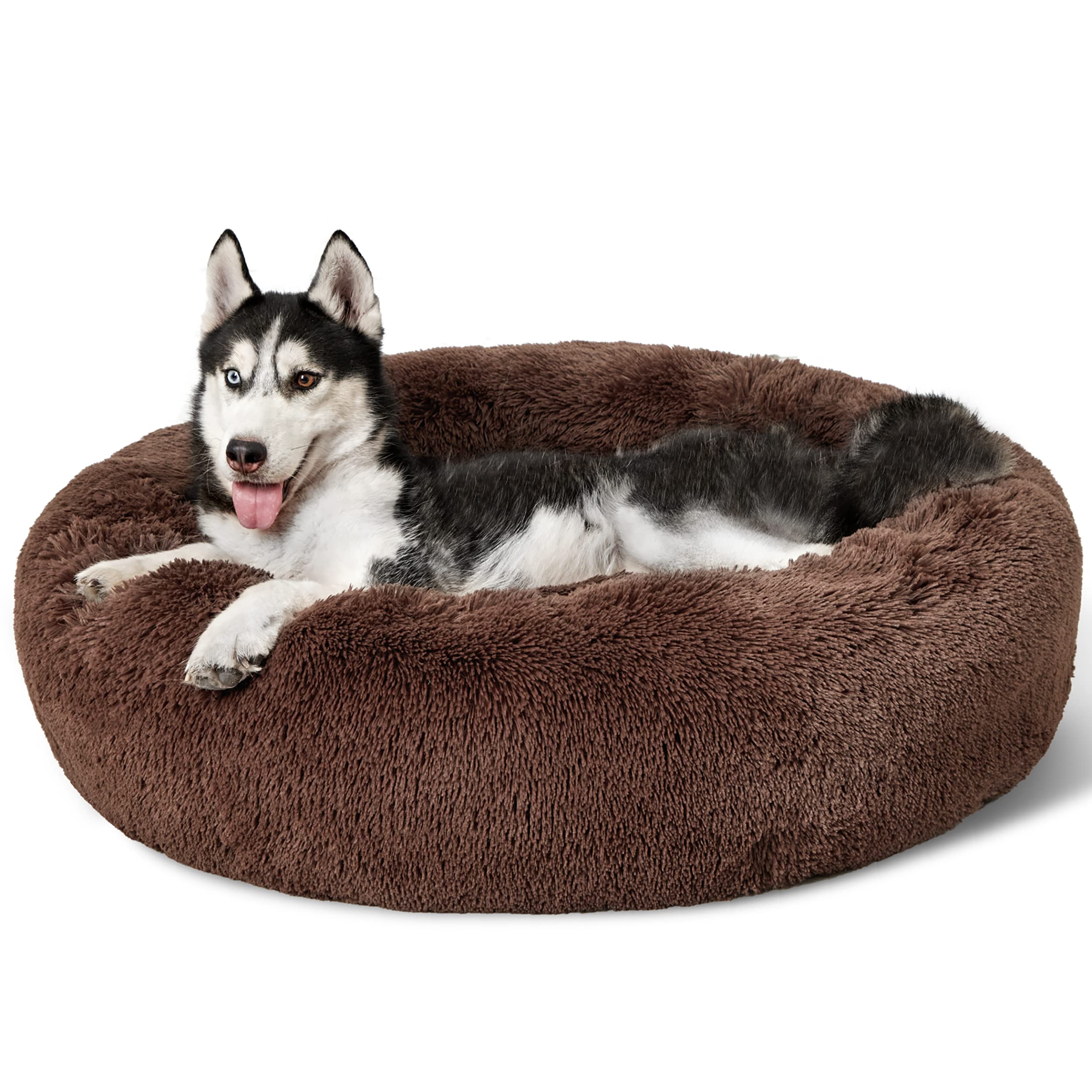 Cama Para Perros, Relajante, Rosquilla, Lavable Para Perros Grandes, Café - Venta Internacional.