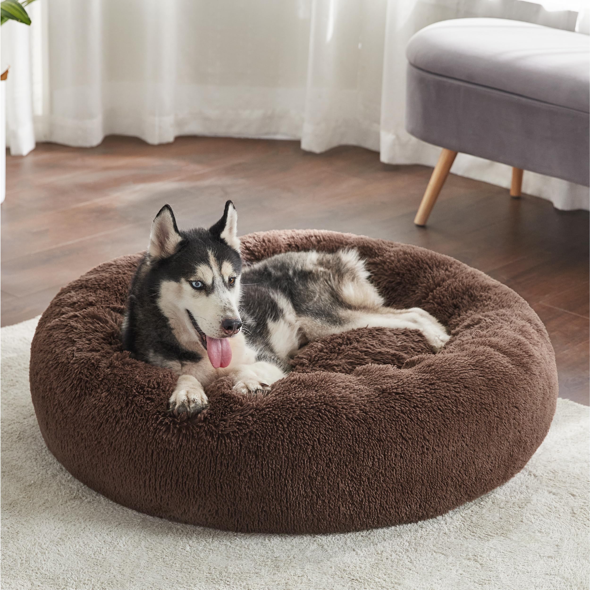 Foto 5 pulgar | Cama Para Perros, Relajante, Rosquilla, Lavable Para Perros Grandes, Café - Venta Internacional.