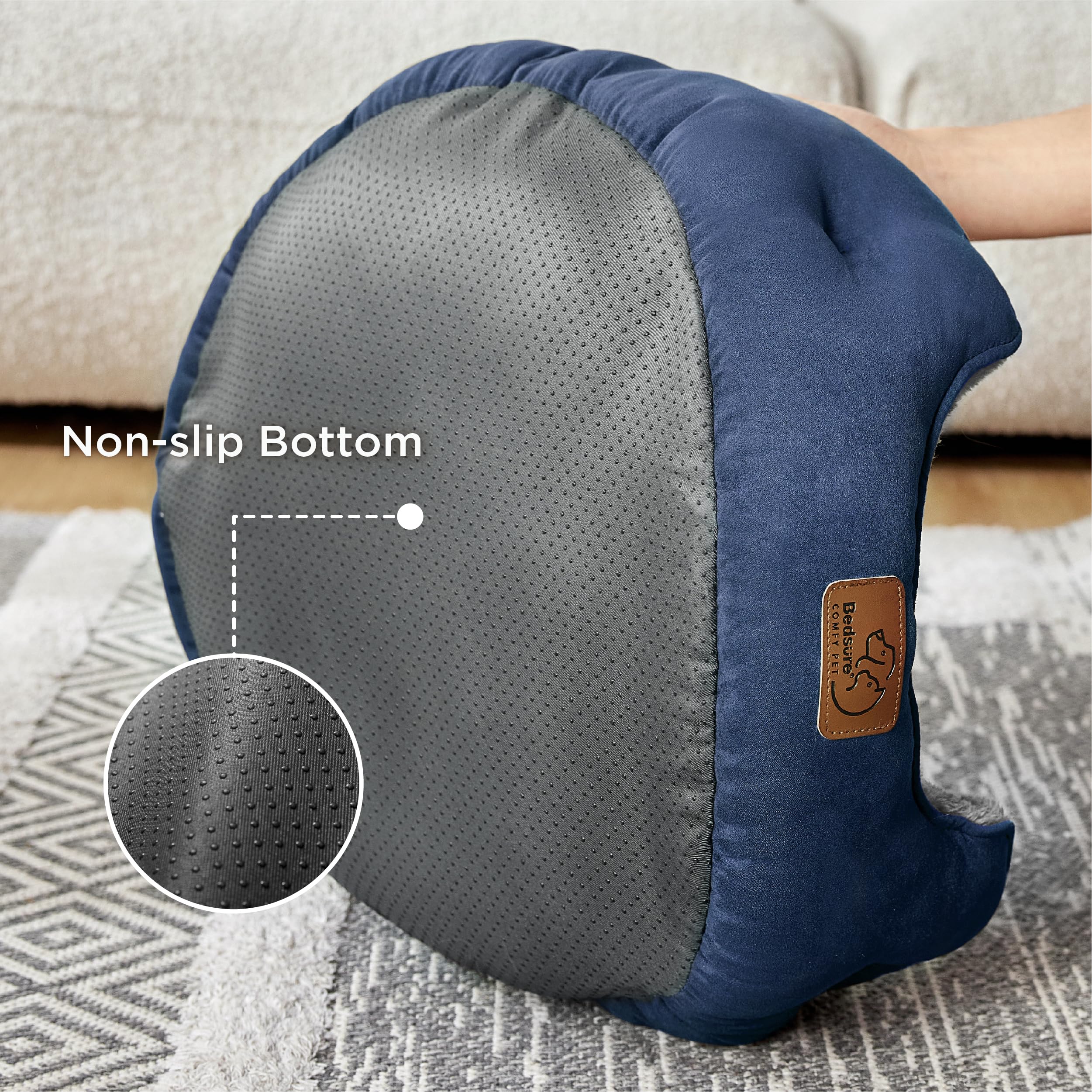 Foto 3 pulgar | Cama Redonda Para Perros Y Gatos Pequeños, 63 Cm, Color Azul Marino - Venta Internacional.
