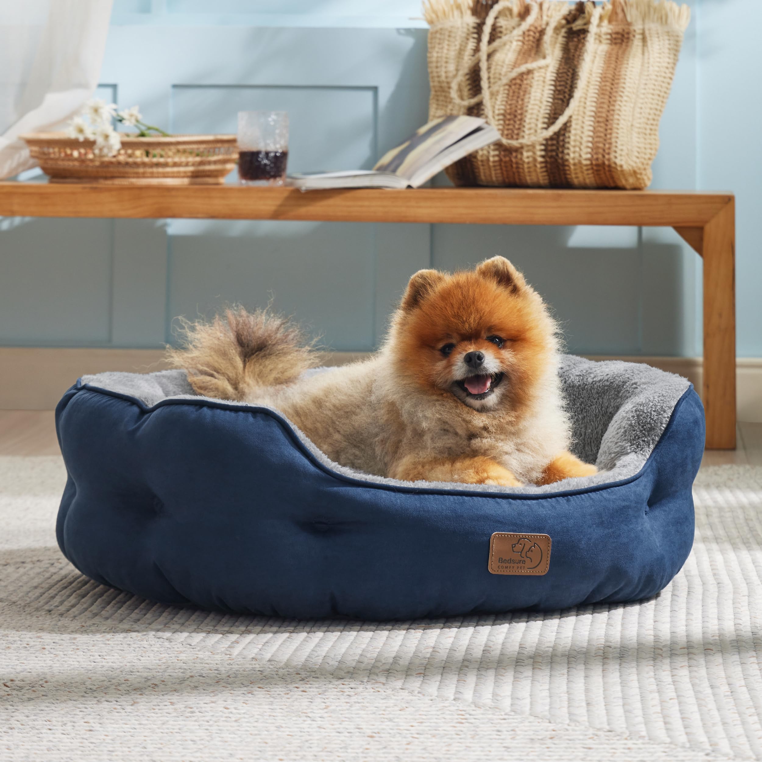 Foto 8 pulgar | Cama Redonda Para Perros Y Gatos Pequeños, 63 Cm, Color Azul Marino - Venta Internacional.