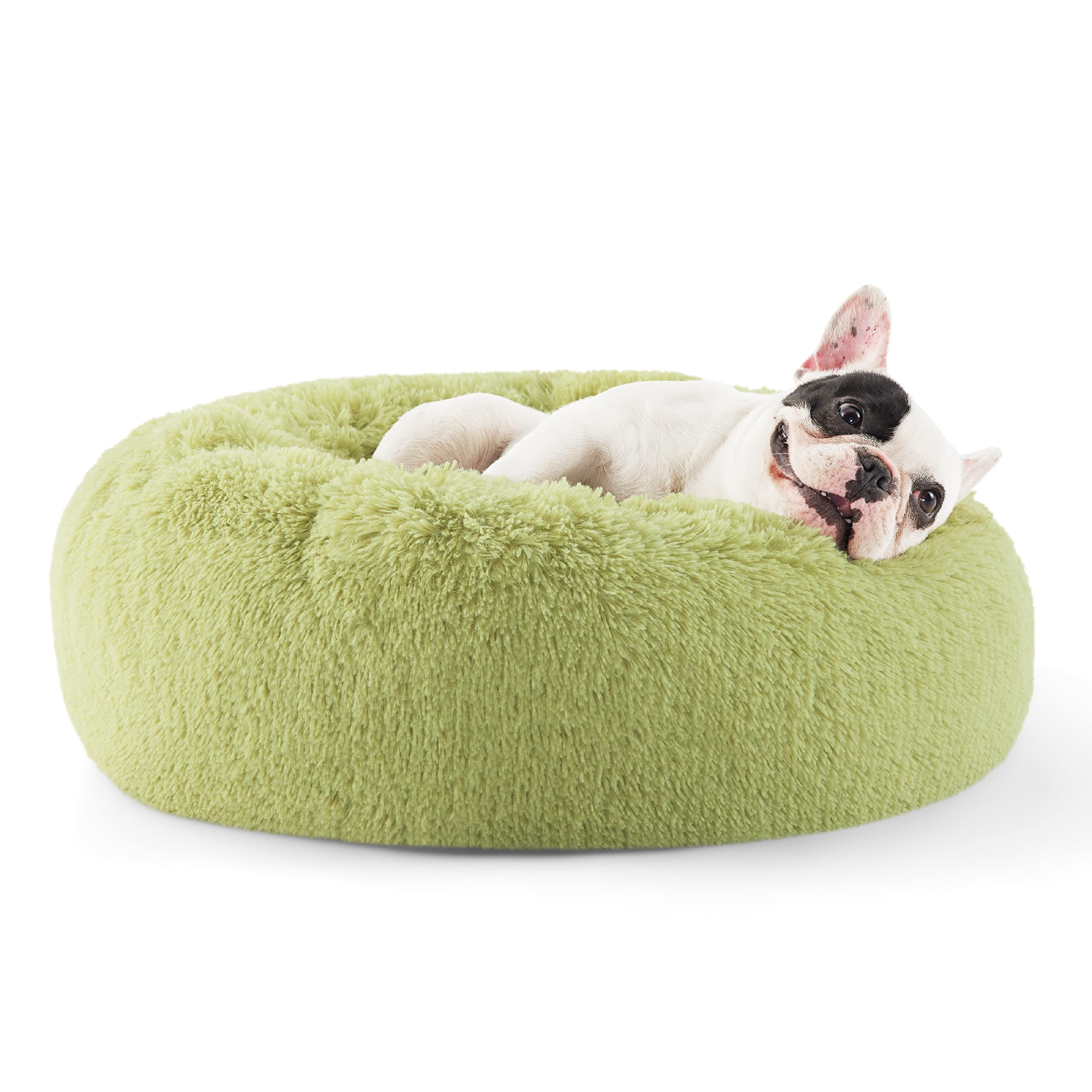 Cama Para Perros Bedsure Calming Donut, Lavable Para Perros Pequeños, Color Verde - Venta Internacional.