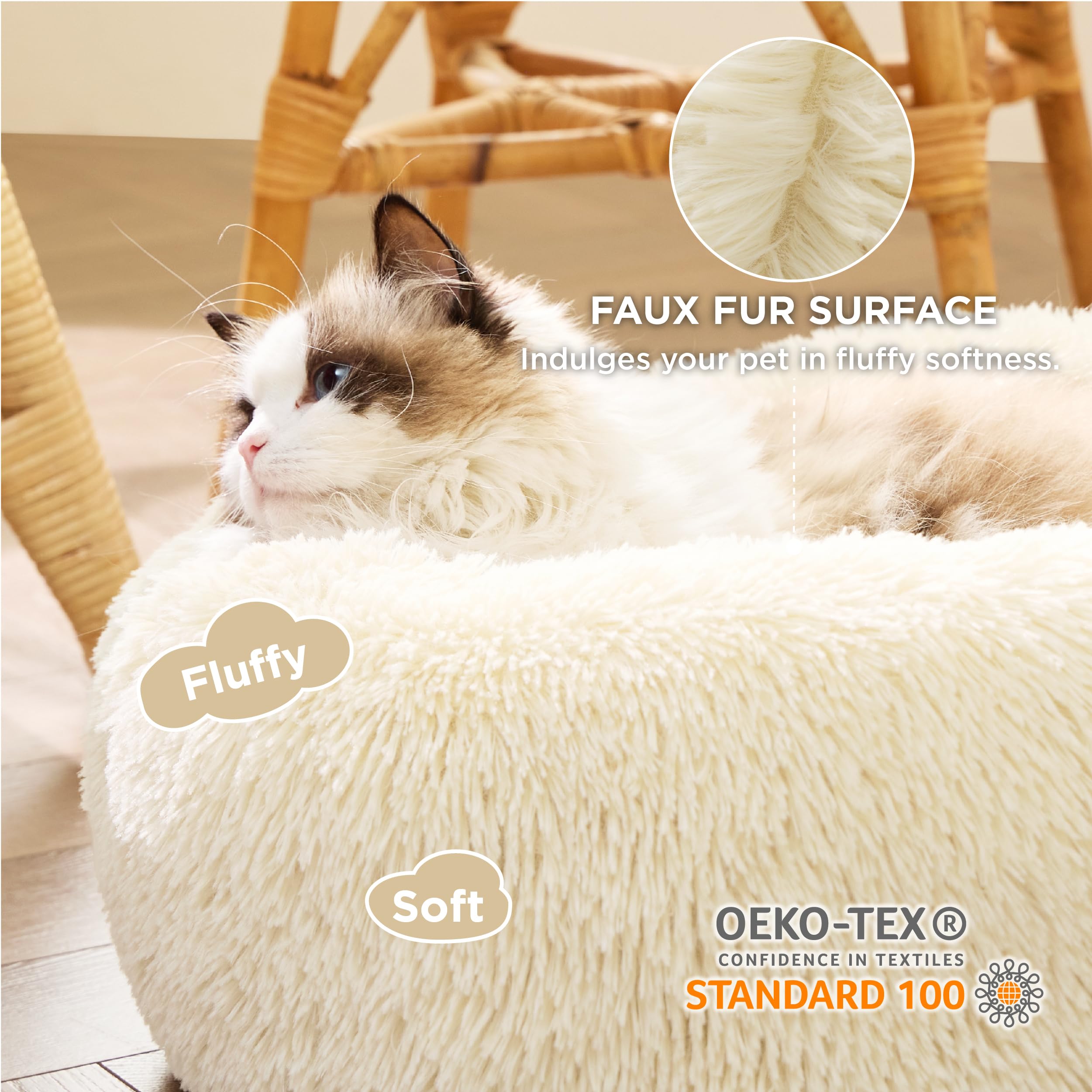 Foto 3 pulgar | Cama Calmante Para Gatos, Pequeña, Lavable, Redonda, Con Leche De Avena, 7 Kg - Venta Internacional.