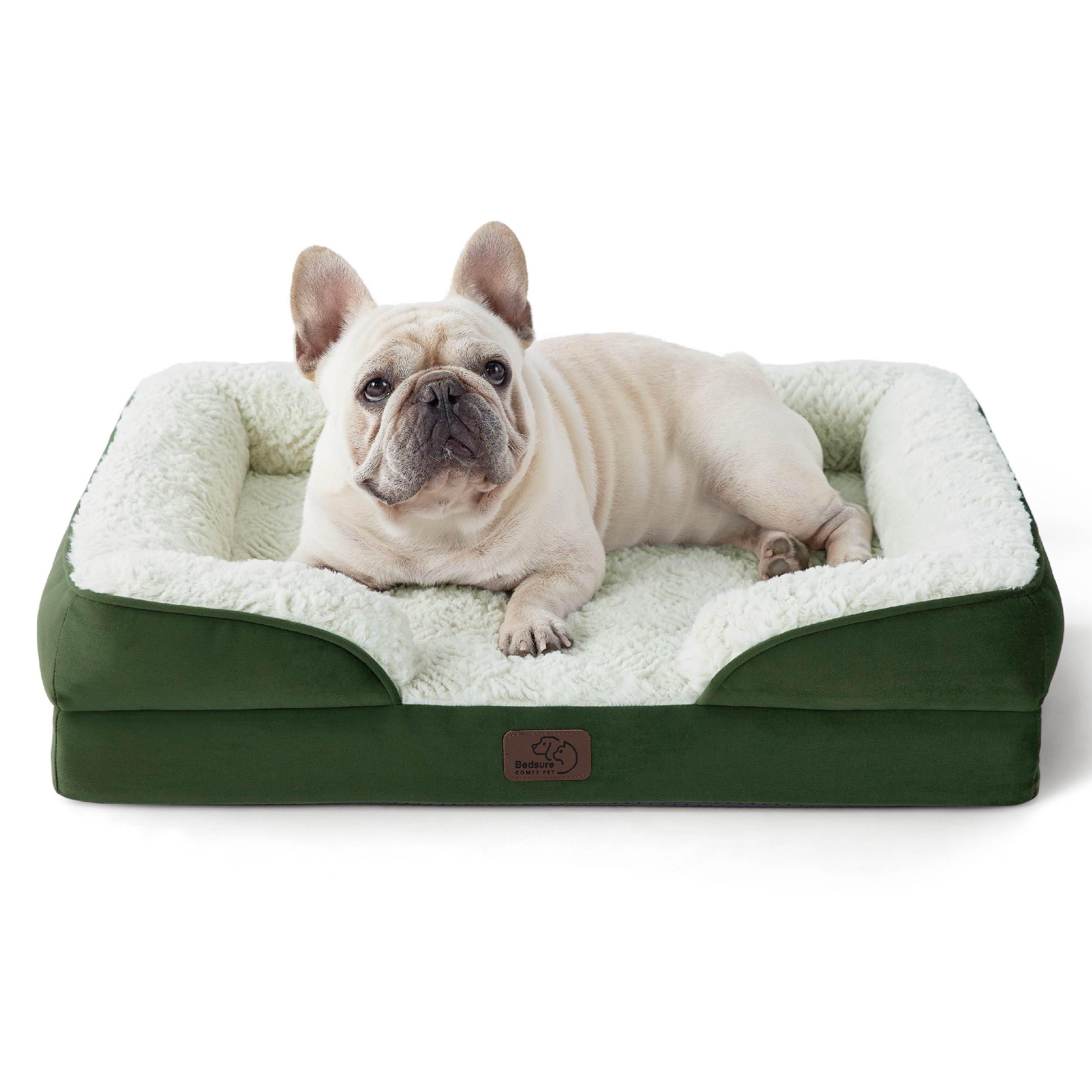 Cama Ortopédica Para Perros De Tamaño Mediano, Color Verde - Venta Internacional.