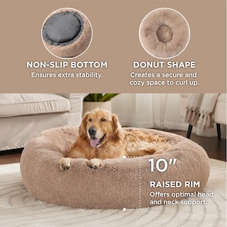 Foto 2 | Cama De Cama Para Perros, Relajante Y Rosquilla, Lavable, Para Perros De Talla Xl, Color Camel - Venta Internacional.