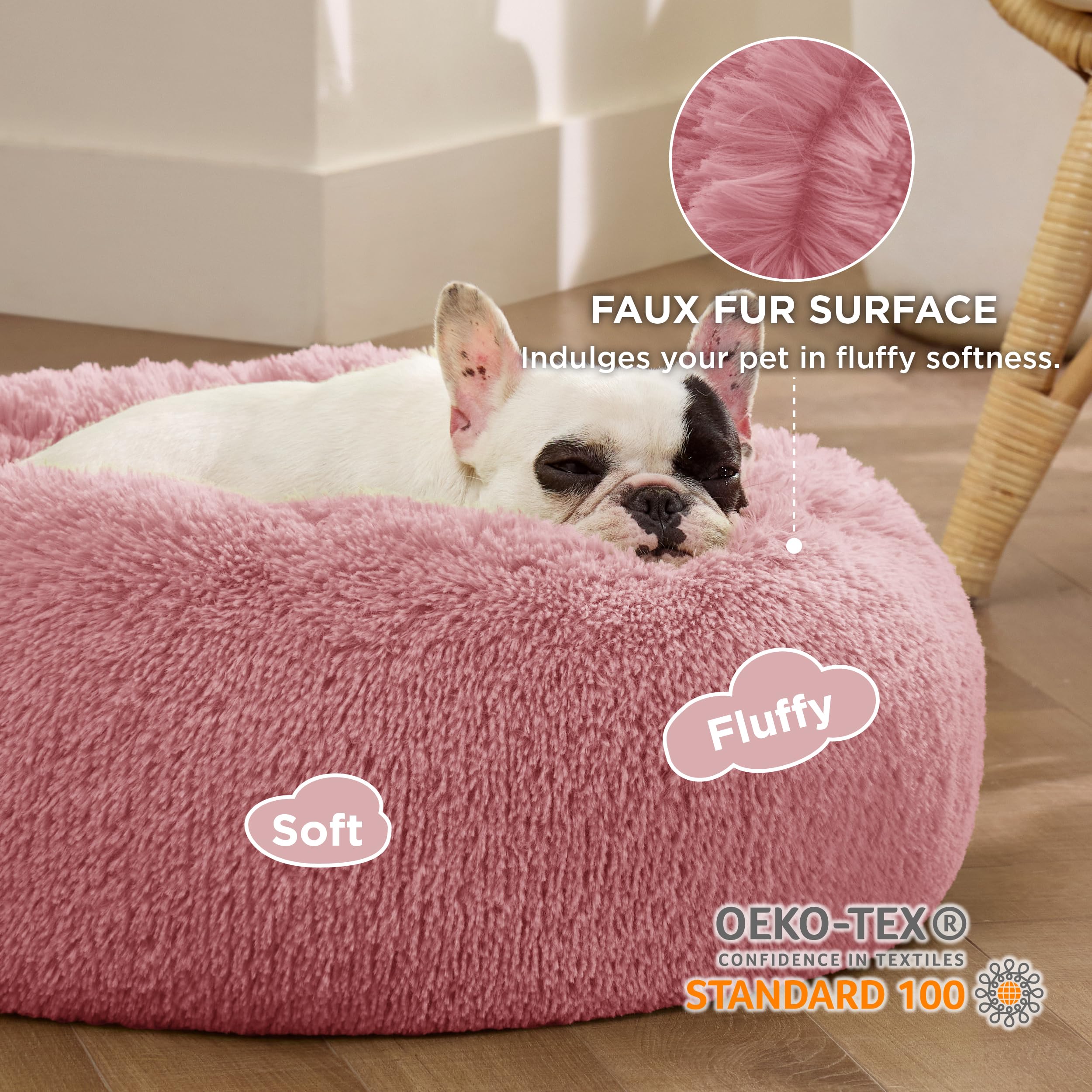 Foto 3 pulgar | Cama Para Perros, Relajante, Rosquilla, Lavable Para Perros Pequeños, Color Malva - Venta Internacional.