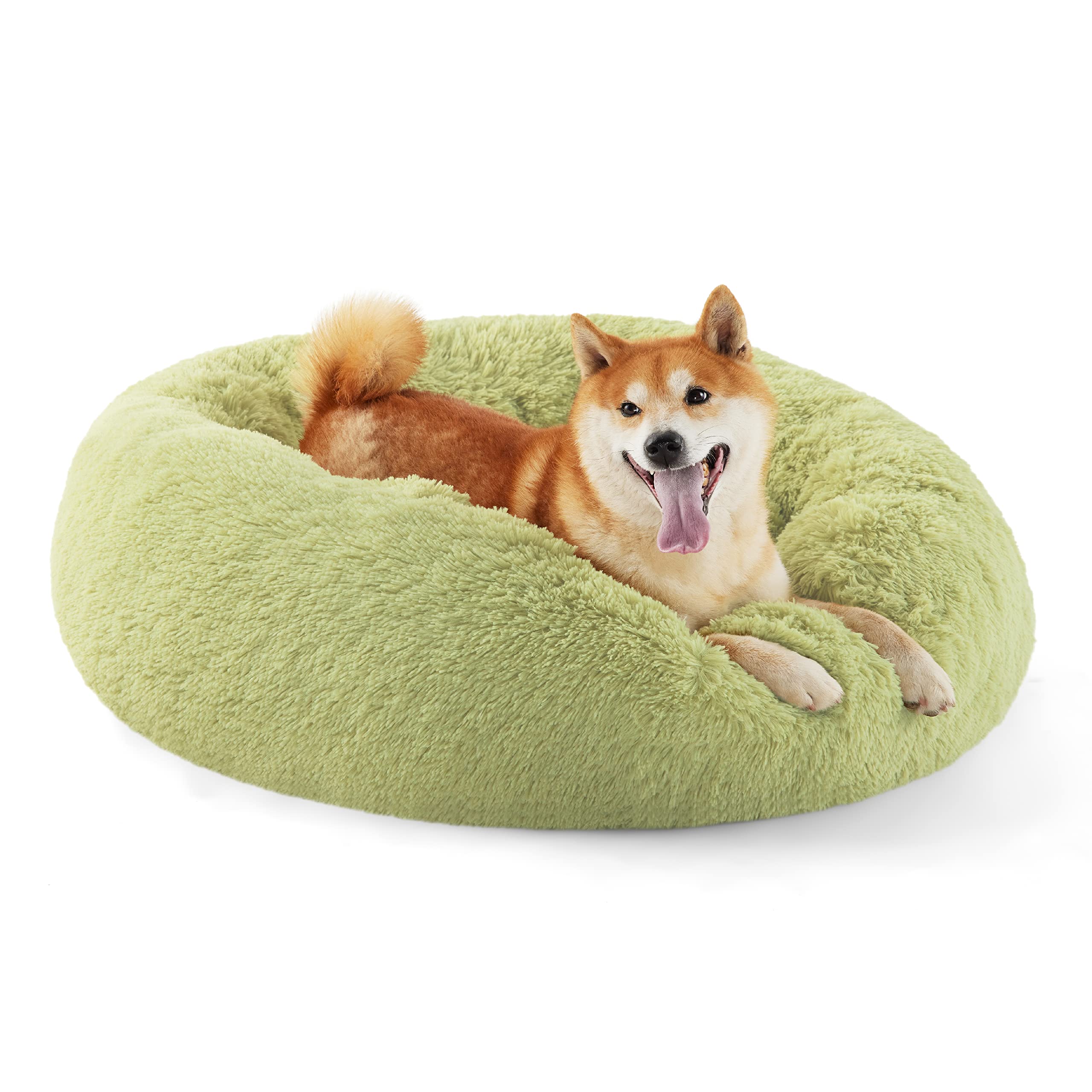 Cama Para Perros Bedsure Calming Donut, Lavable Para Perros De Tamaño Mediano, Color Verde - Venta Internacional.