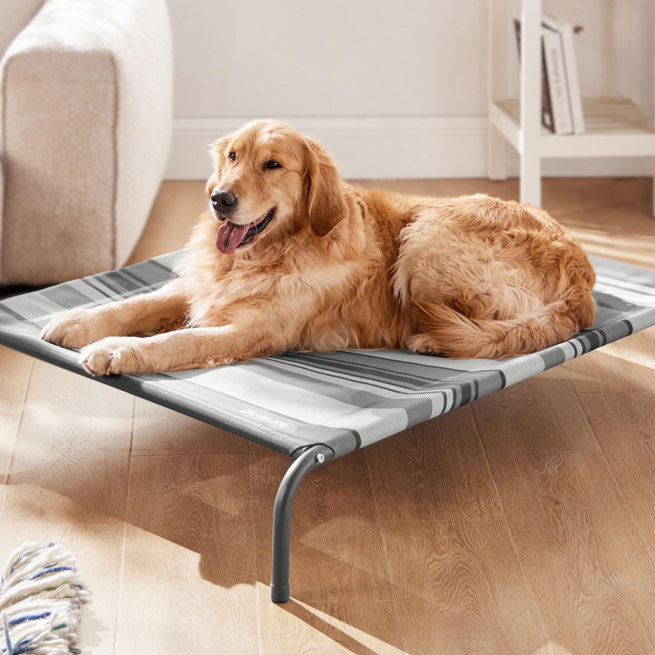 Foto 8 pulgar | Cama Para Perros, Grande, Elevada, Refrigeración, Exterior, A Rayas, Gris - Venta Internacional.