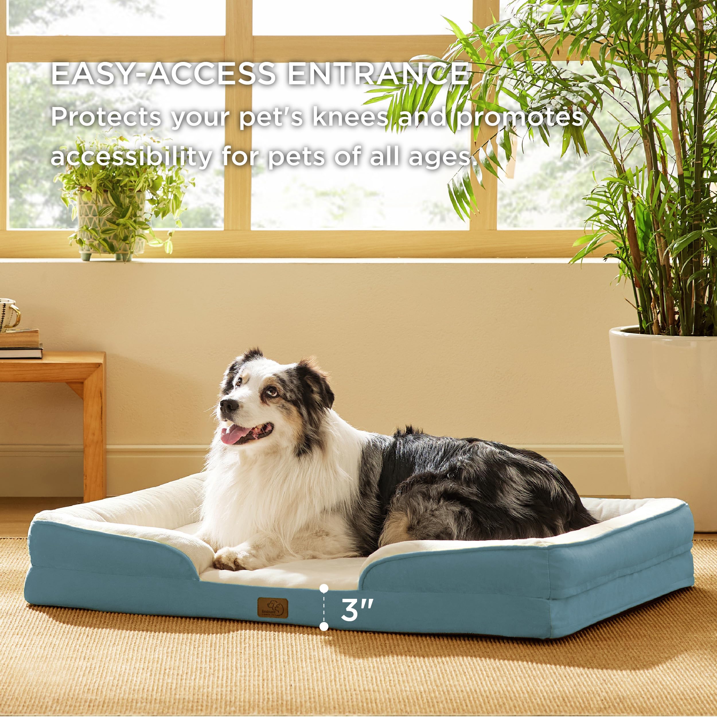 Foto 6 pulgar | Cama Para Perros Bedsure Orthopedic Xl Para Perros Extragrandes, Color Azul - Venta Internacional.