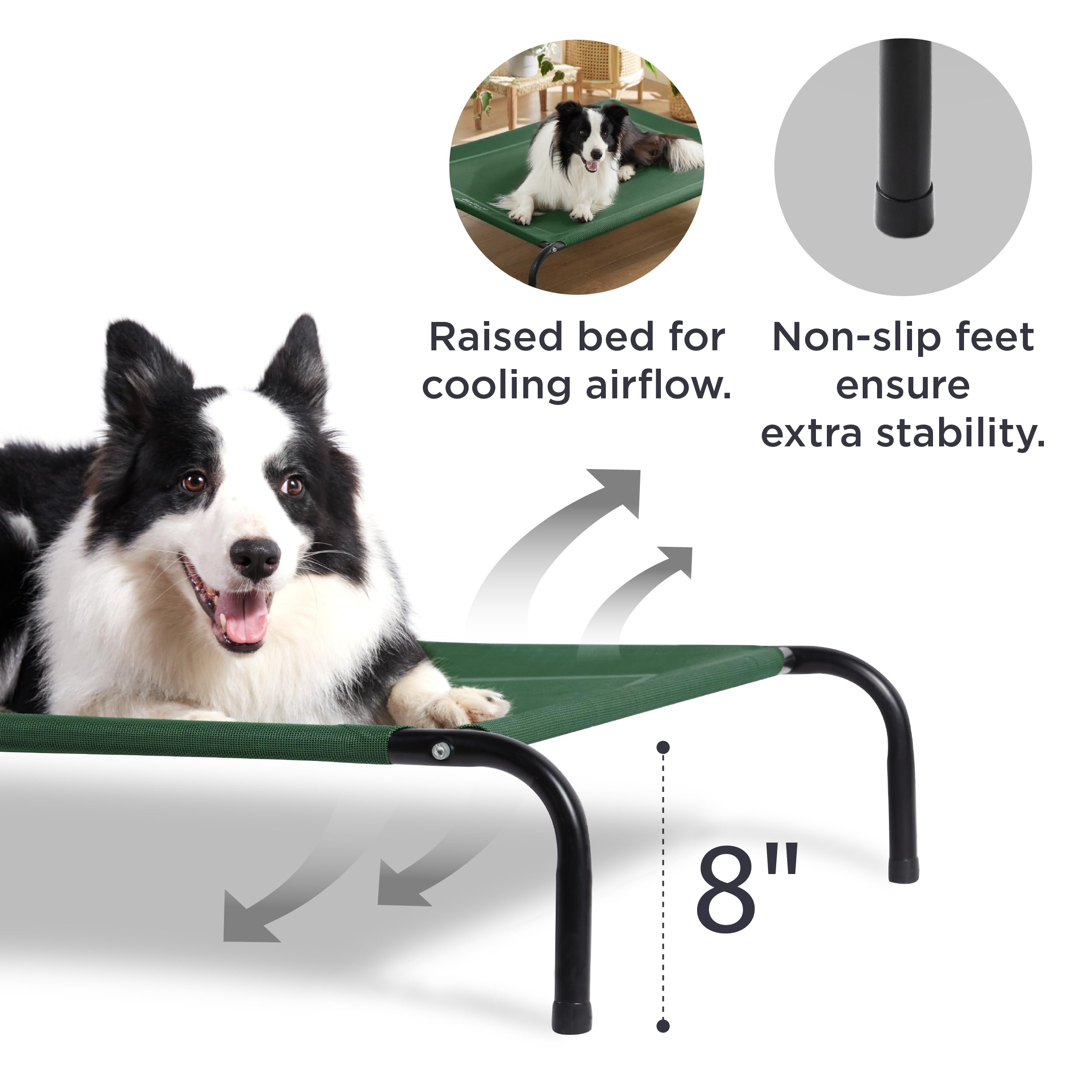 Foto 3 pulgar | Cama Para Perros, Grande, Elevada, Con Refrigeración Exterior, Verde - Venta Internacional.