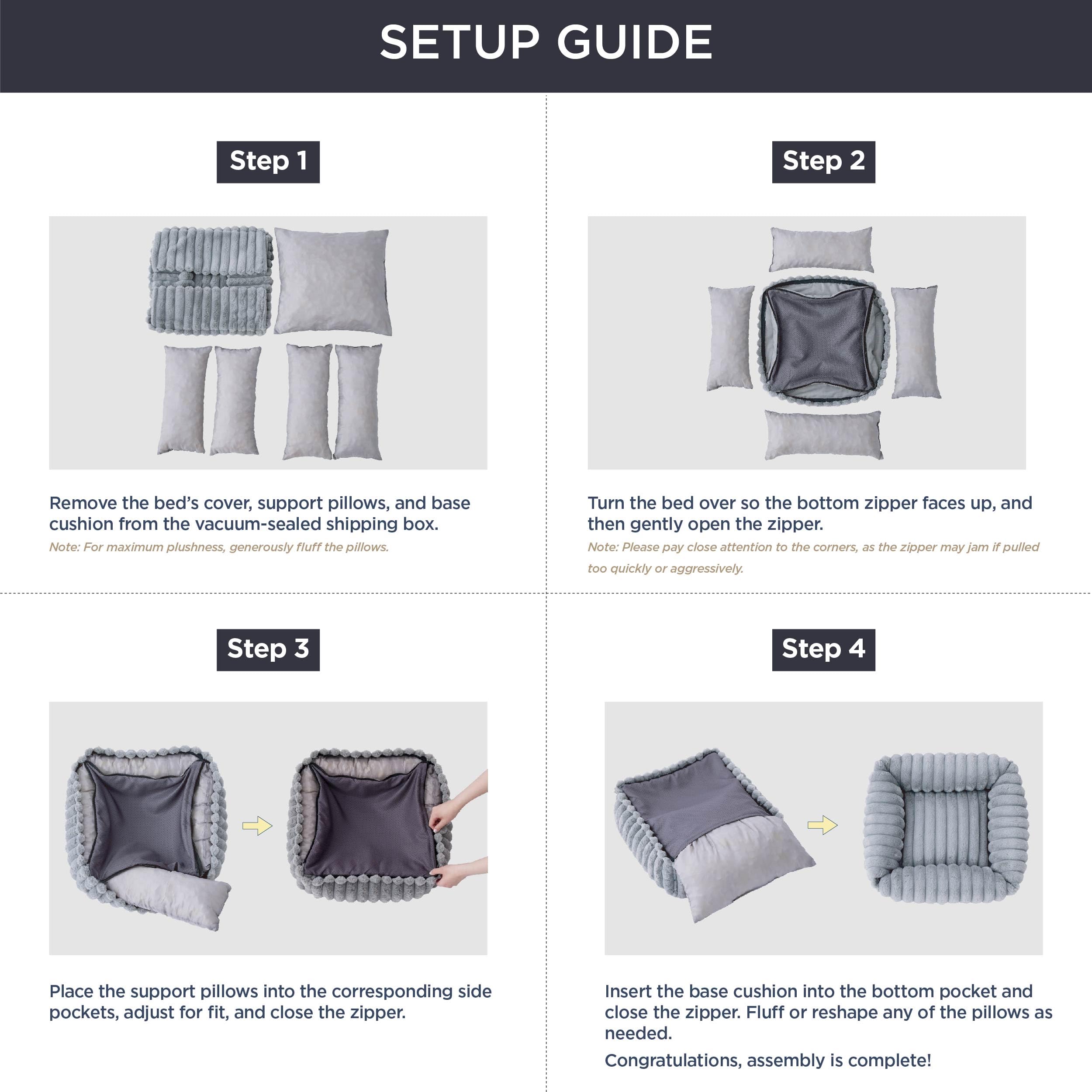 Foto 6 pulgar | Cama Para Perros, Bonita, Lavable, Ortopédica, Peluda, De Pana, Gris - Venta Internacional.