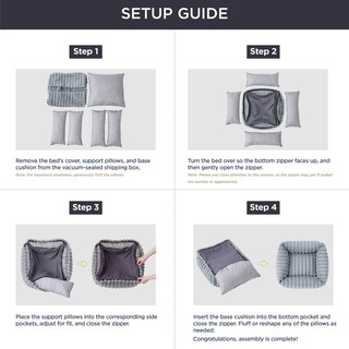 Foto 5 | Cama Para Perros, Bonita, Lavable, Ortopédica, Peluda, De Pana, Gris - Venta Internacional.
