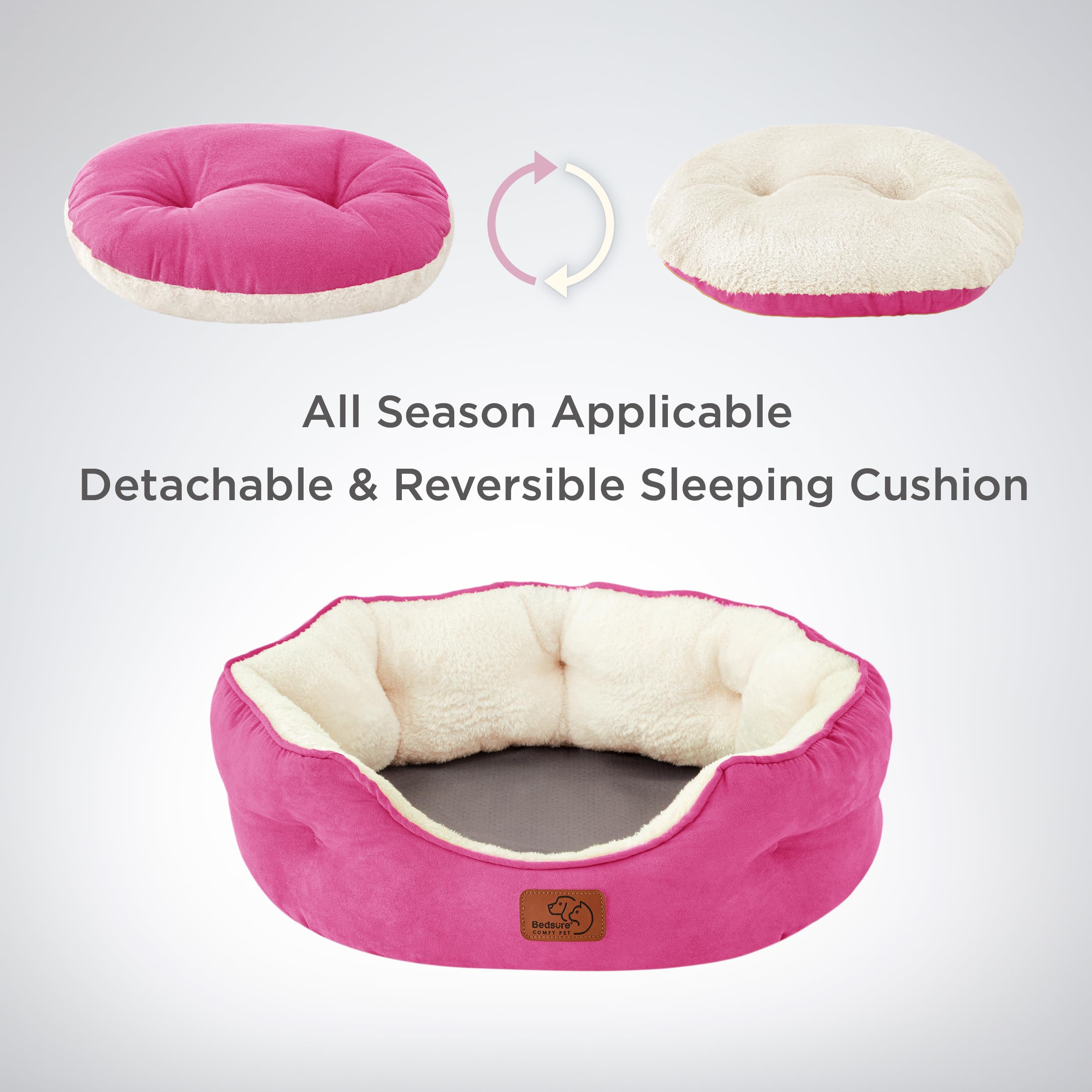 Foto 5 pulgar | Cama Redonda Para Mascotas Para Perros Y Gatos Pequeños, Bolsita Rosa - Venta Internacional.
