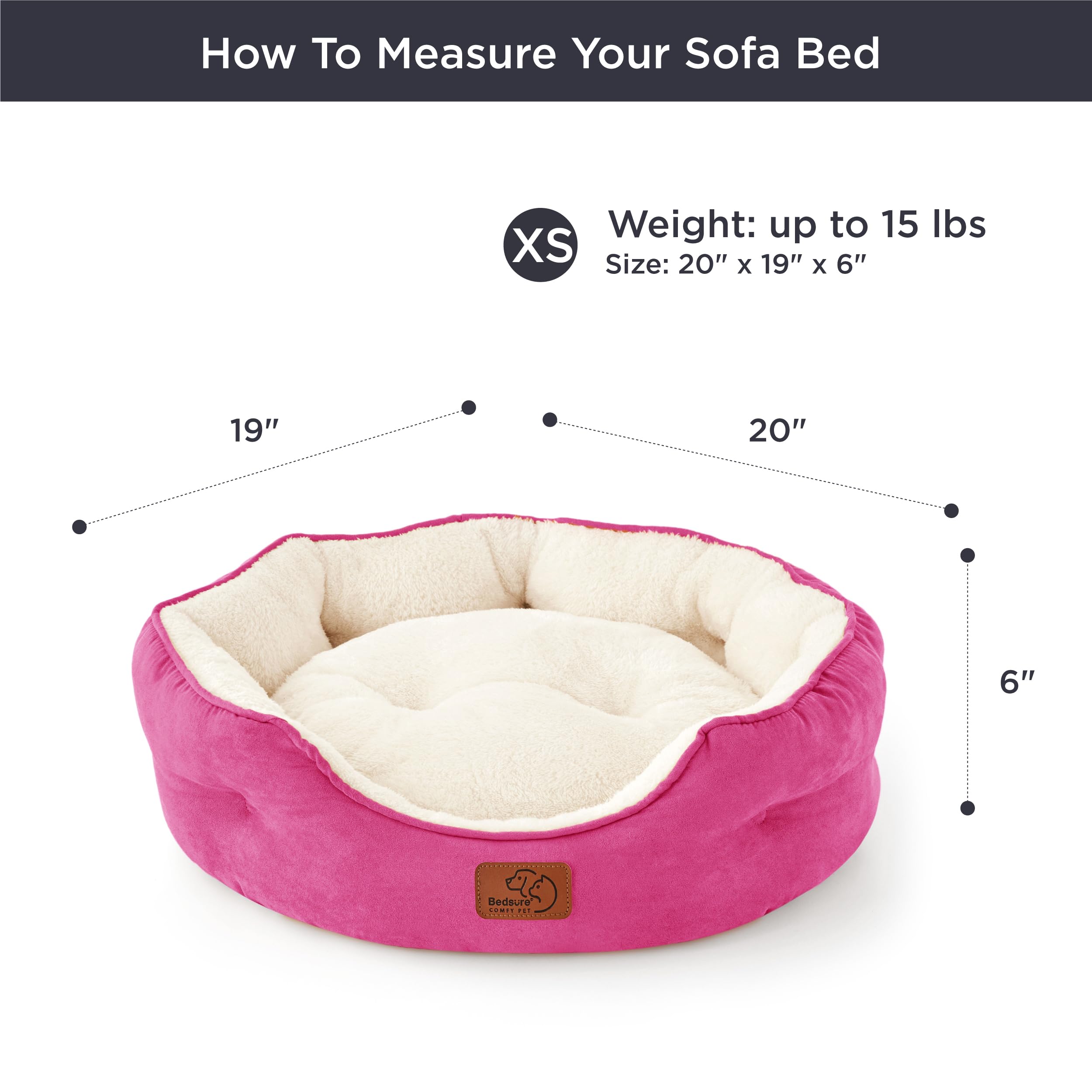 Foto 6 pulgar | Cama Redonda Para Mascotas Para Perros Y Gatos Pequeños, Bolsita Rosa - Venta Internacional.