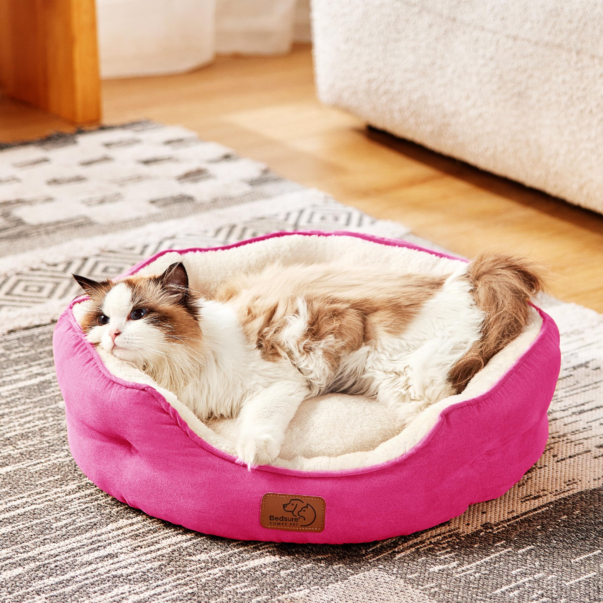 Foto 8 pulgar | Cama Redonda Para Mascotas Para Perros Y Gatos Pequeños, Bolsita Rosa - Venta Internacional.