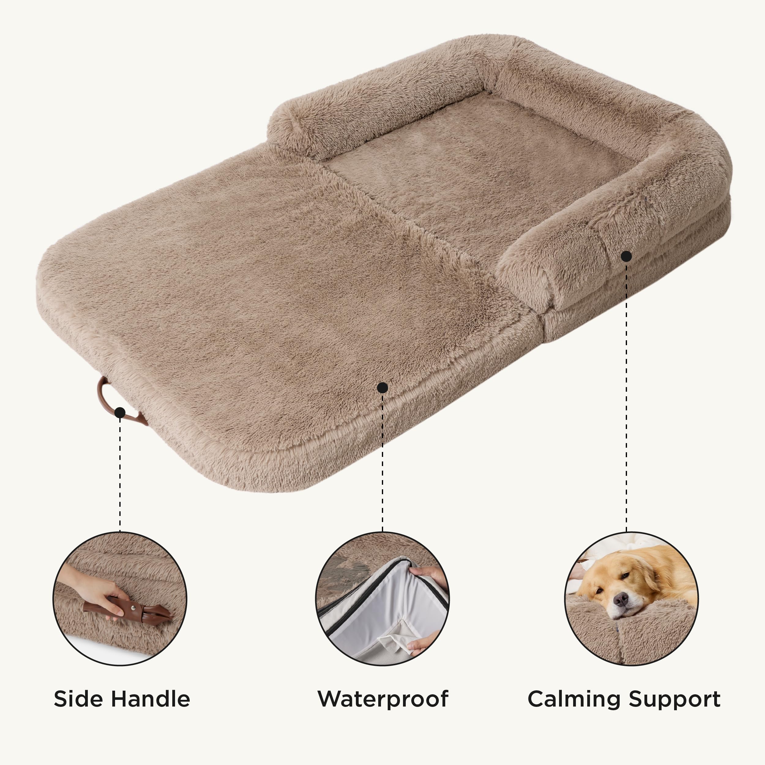 Foto 5 pulgar | Cama Plegable Para Perros Humanos Para Niños Con Soporte De Espuma De Huevo - Venta Internacional.