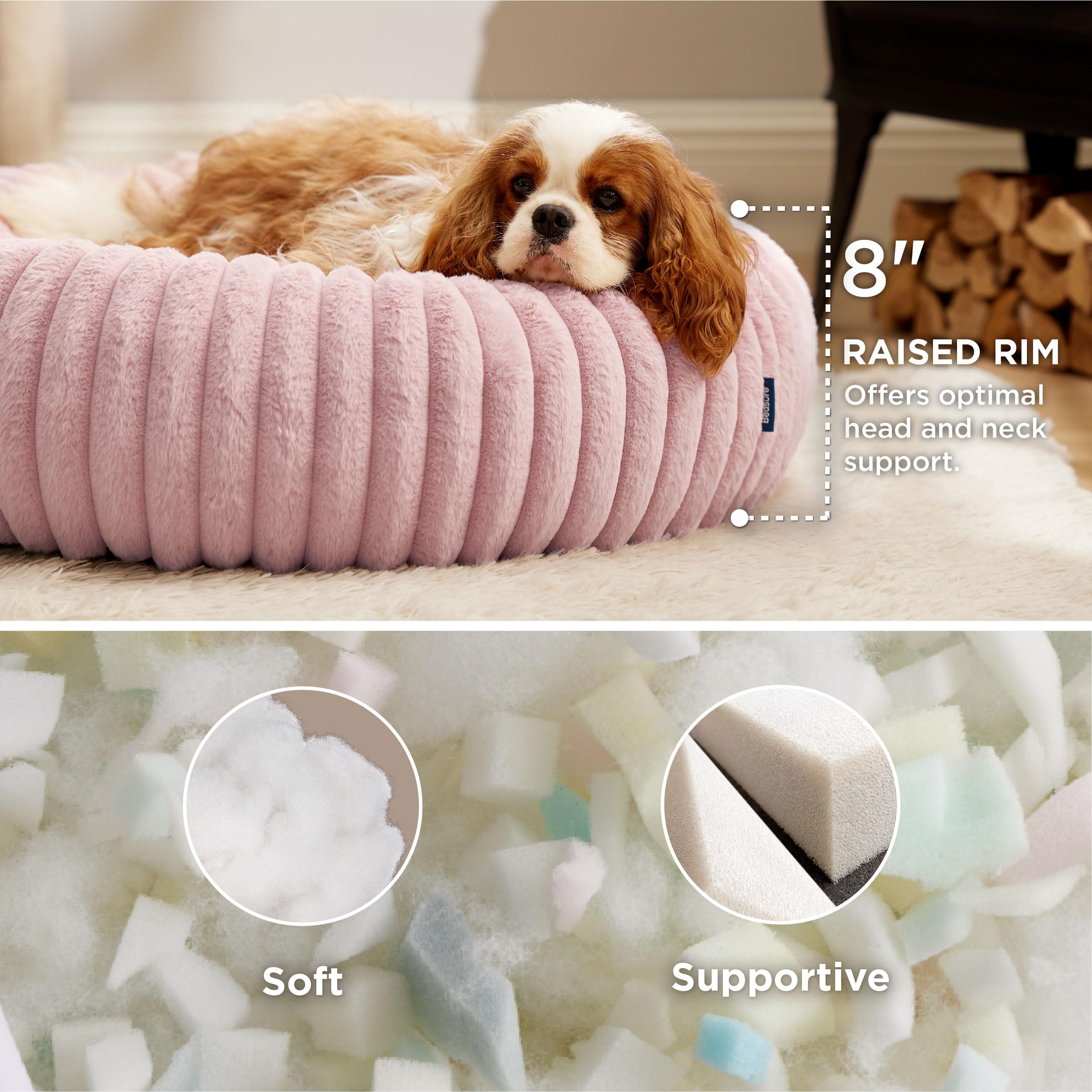 Foto 3 pulgar | Cama Para Perro Bedsure Donut, Lavable, De Piel Sintética, Forro Polar - Venta Internacional.