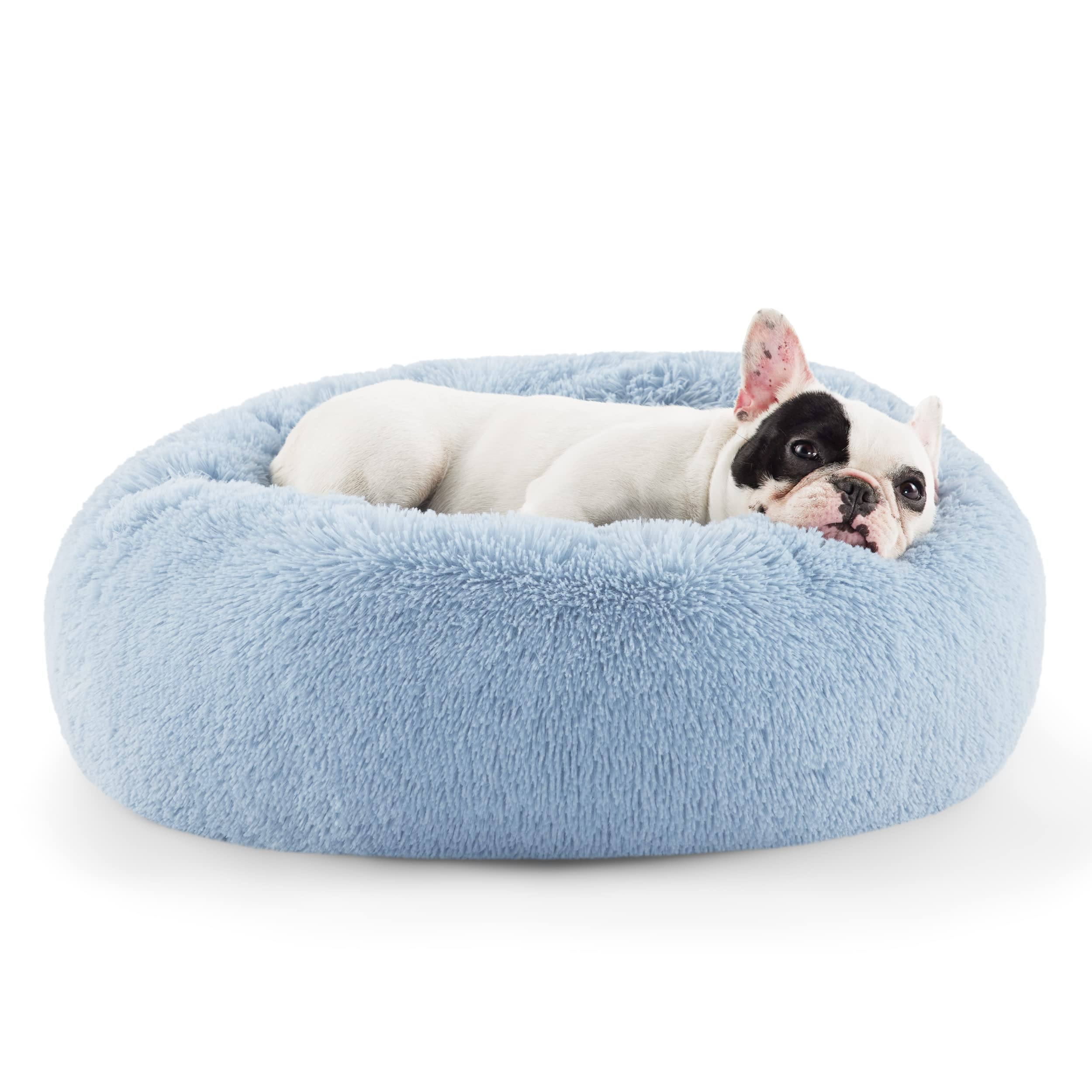 Cama Para Perros Bedsure Calming Donut, Lavable Para Perros Pequeños, Color Azul - Venta Internacional.