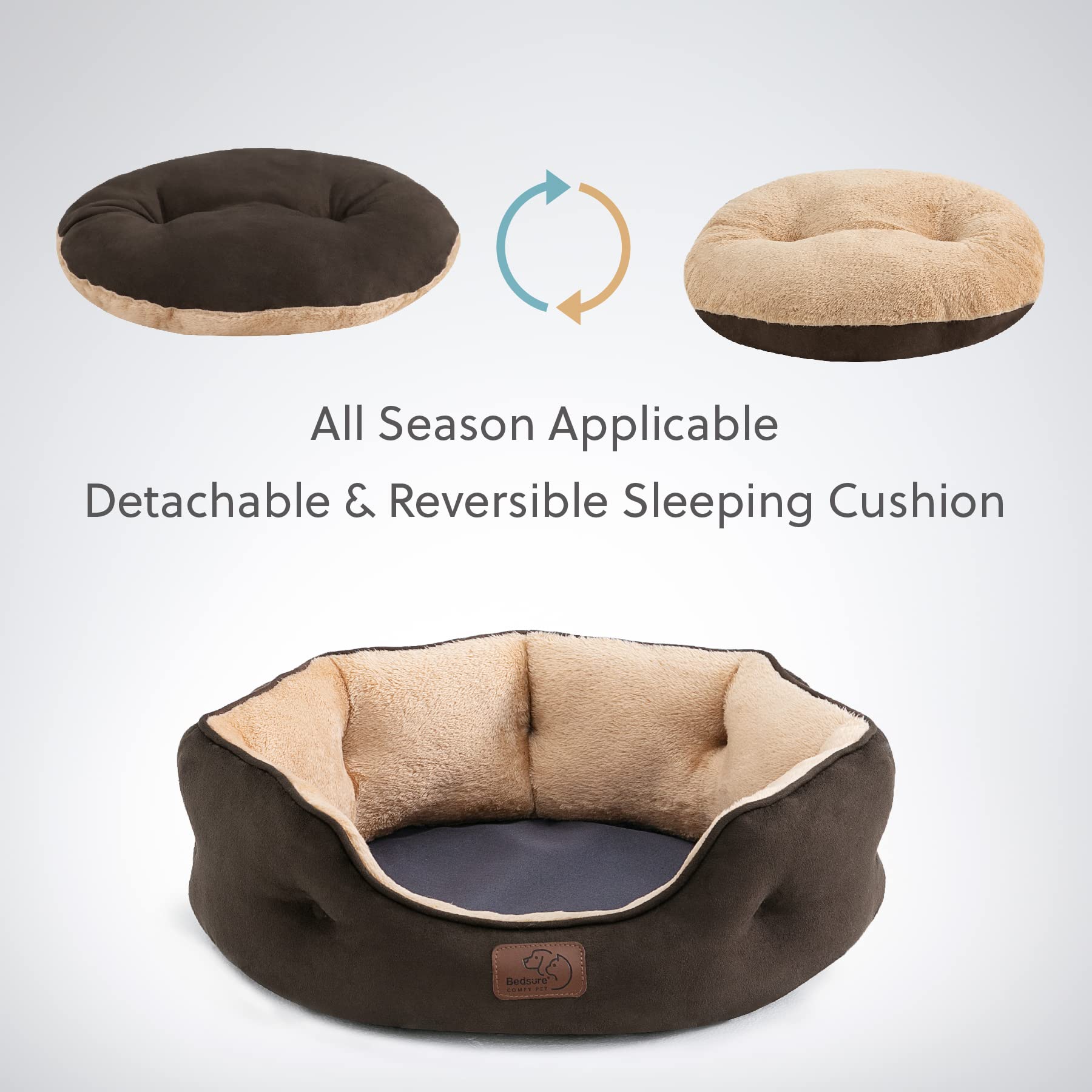 Foto 4 pulgar | Cama Para Mascotas Para Perros Y Gatos Pequeños, Color Marrón, 63,5 Cm - Venta Internacional.