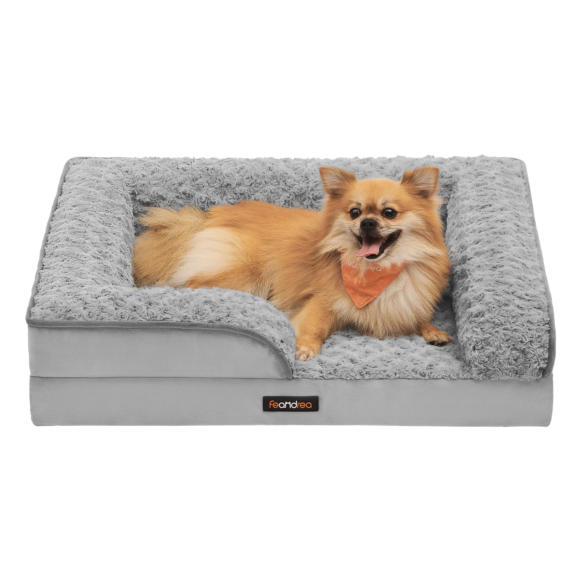 Feandrea Cama Para Perros, Cama Para Mascotas, 71 X 58 X 16 Cm, Ortopédica Con Espuma Corrugada, Funda Extraíb