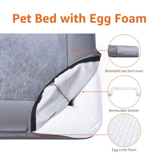 Foto 3 | Cama Para Mascotas Amazon Basics, Sofá De Espuma Para Sala De Estar, Gris, 90 X 70 Cm - Venta Internacional.