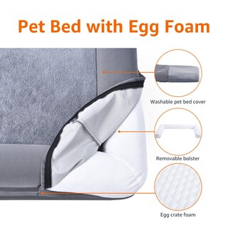 Foto 3 | Cama Para Mascotas Amazon Basics, Sofá De Espuma Para Sala De Estar, Color Gris, 76 X 51 Cm - Venta Internacional.