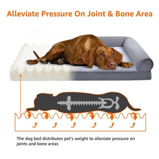 Foto 4 | Cama Para Mascotas Amazon Basics, Sofá De Espuma Para Sala De Estar, Color Gris, 76 X 51 Cm - Venta Internacional.