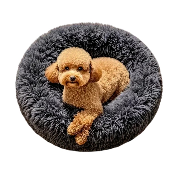 Cama Antiestrés Para Mascotas, Chica 50cm, Color Gris