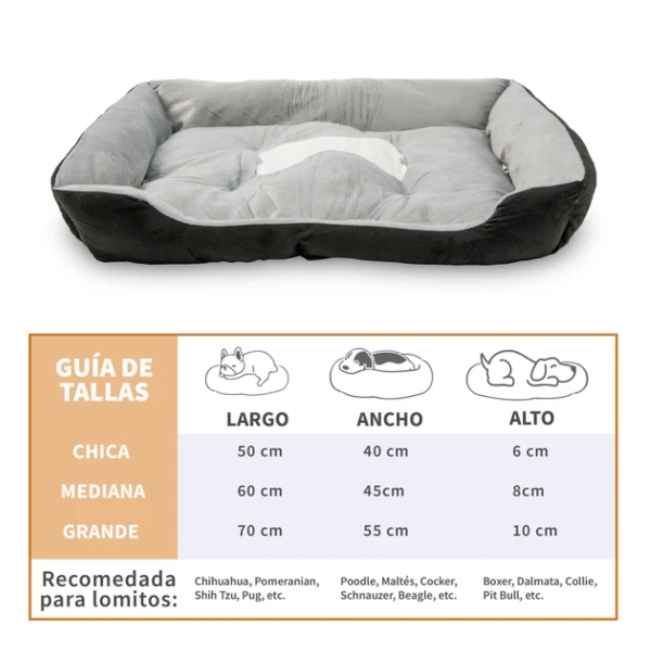 Foto 4 pulgar | Cama Rectangular Para Mascotas Chica, Negro 50x40 Cm – Confort Y Estilo Para Tu Compañero