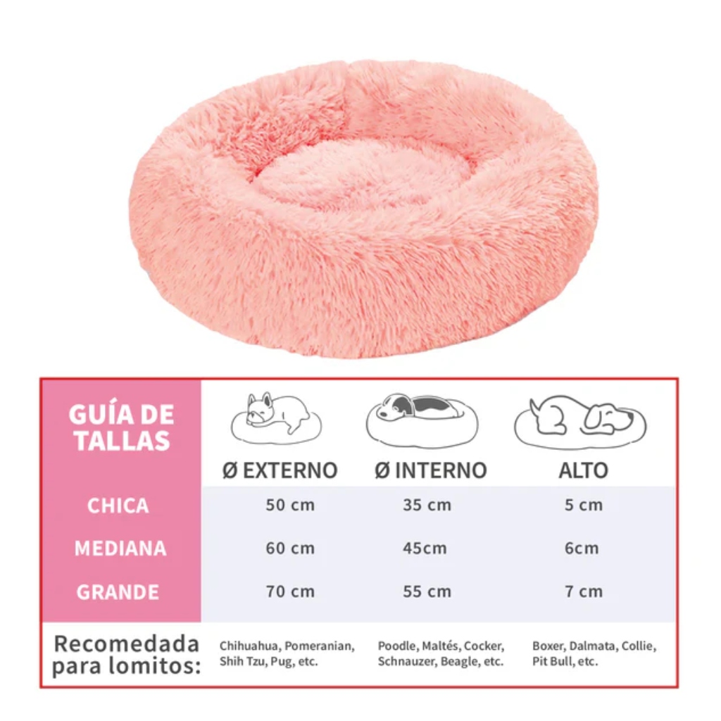 Foto 2 | Cama Antiestrés Para Mascotas, Chica 50cm, Color Coral