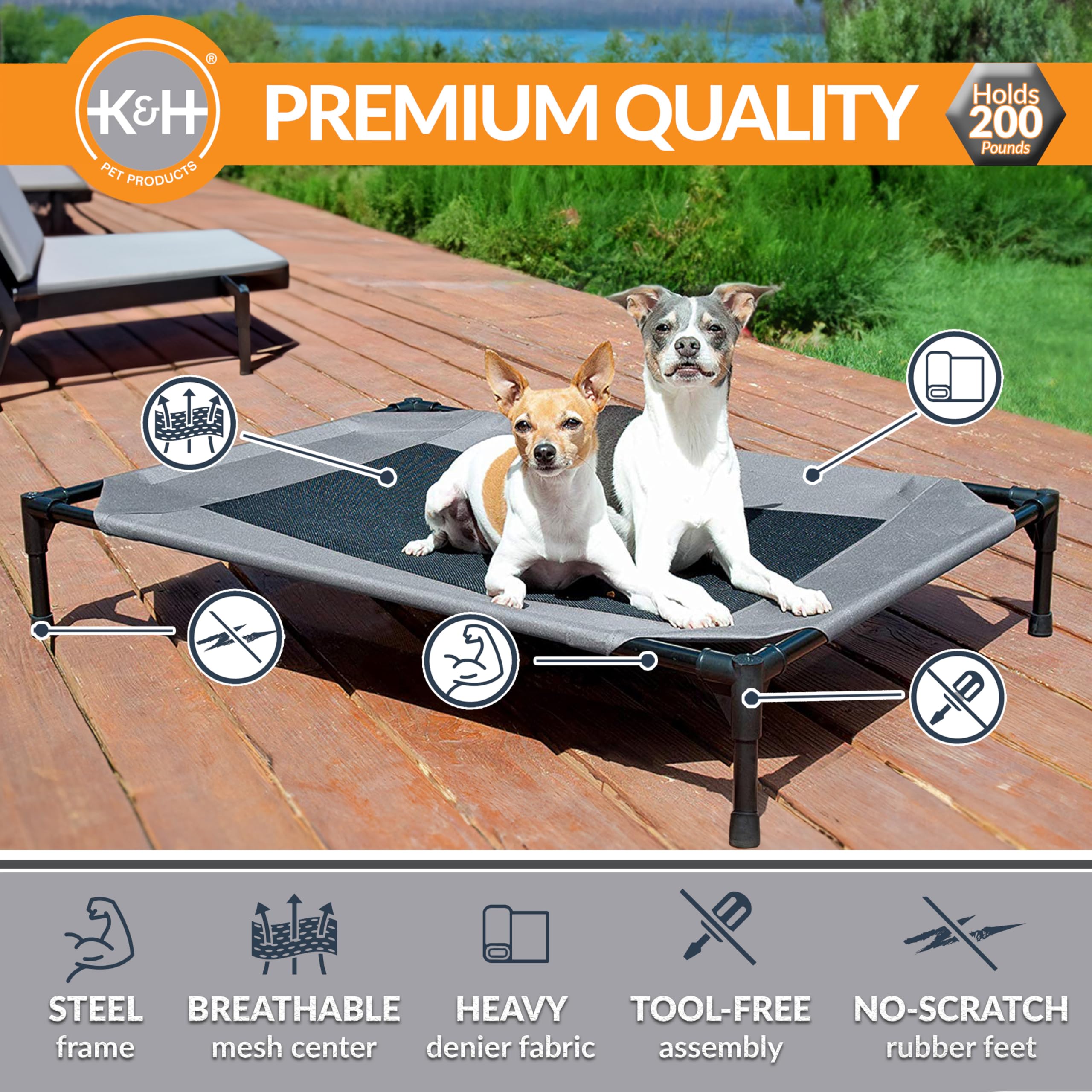 Foto 3 pulgar | Cuna Elevada Para Perros K&h Pet Products Outdoor Para Perros Medianos - Venta Internacional.