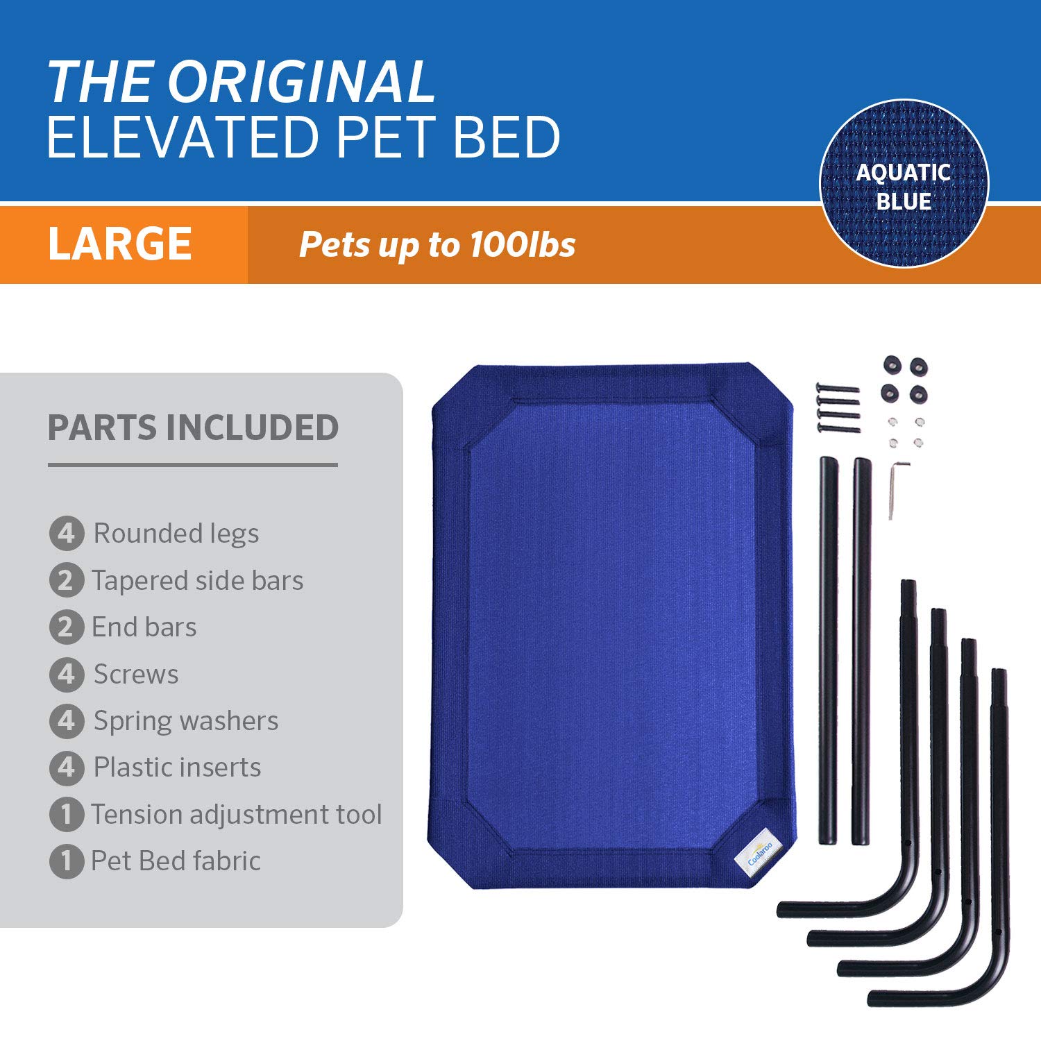 Foto 6 pulgar | Cama Coolaroo Coolaroo Elevated Para Perros, Grande, Azul Acuático - Venta Internacional.