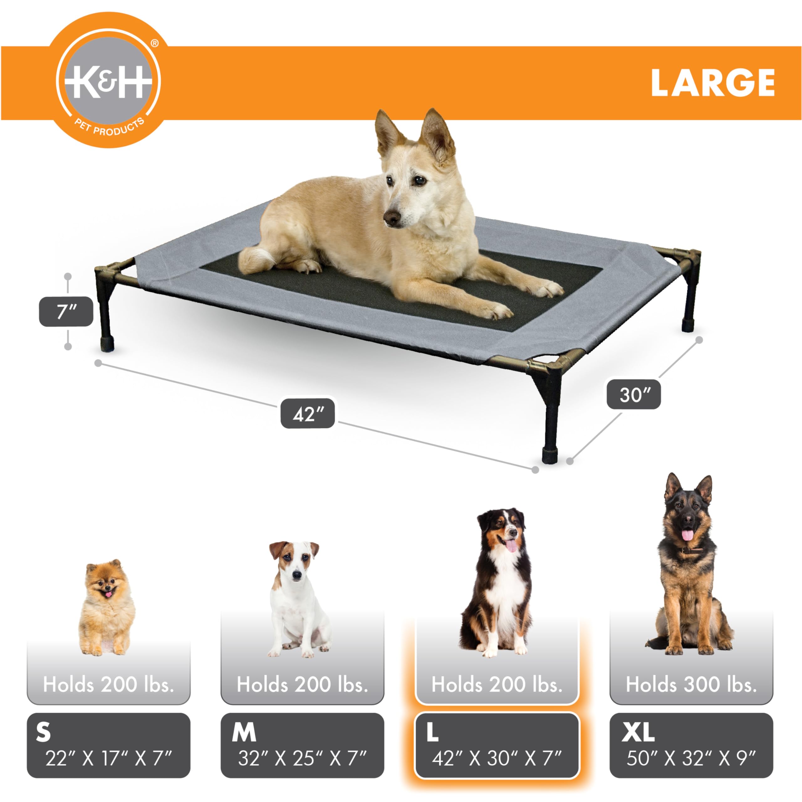 Foto 5 pulgar | Cuna Elevada Para Perros K&h Pet Products Outdoor Para Perros Grandes - Venta Internacional.