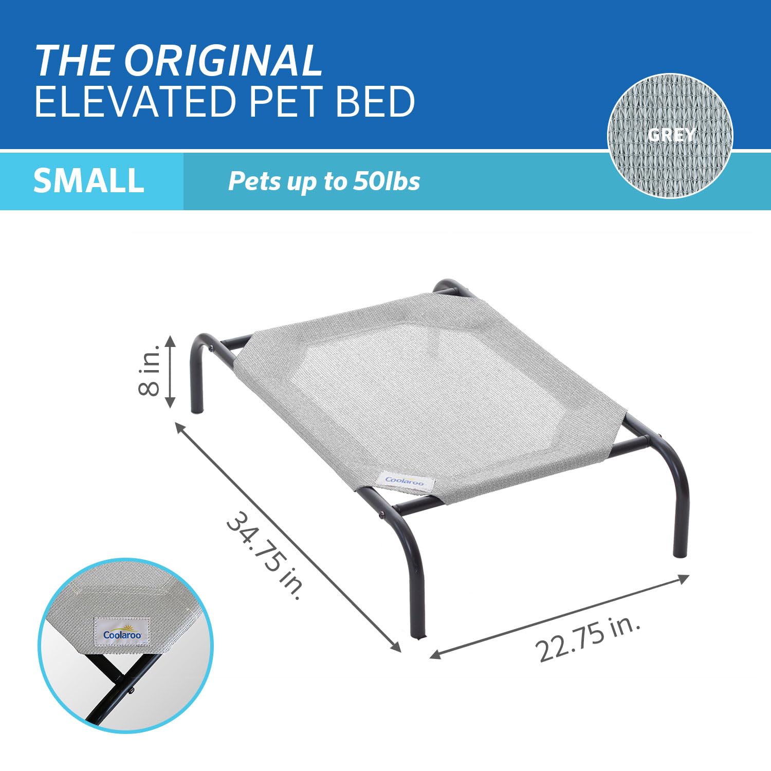 Foto 5 pulgar | Cama Para Perros Coolaroo Coolaroo Elevated, Pequeña, Gris - Venta Internacional.