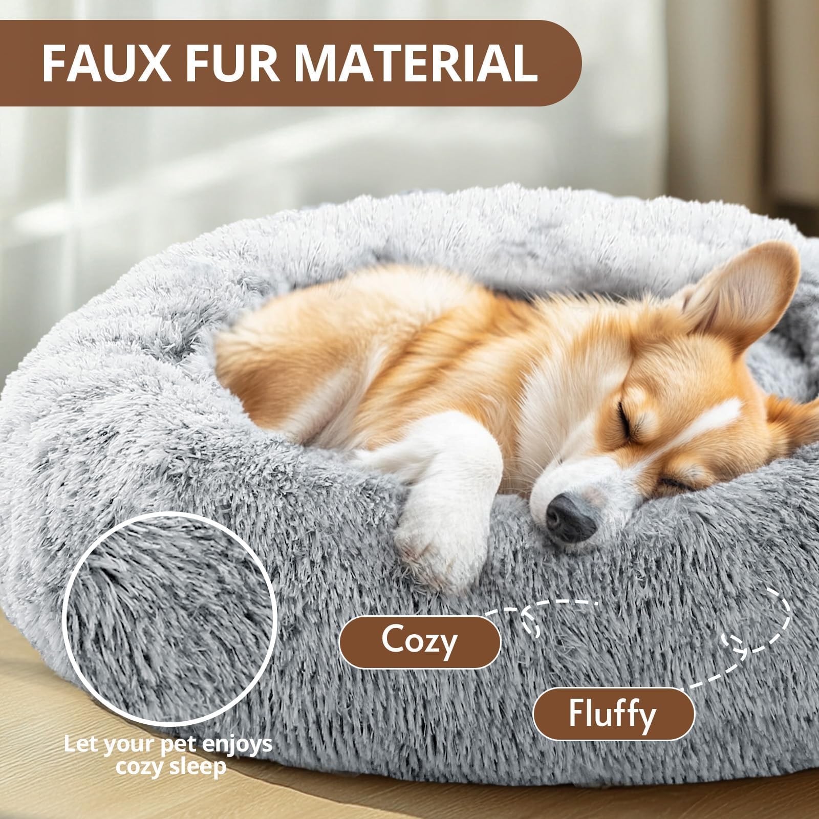 Foto 3 pulgar | Cama Para Mascotas Jollyvogue, Pequeño Y Relajante, Con Forma De Rosquilla, Para Perros Y Gatos - Venta Internacional.