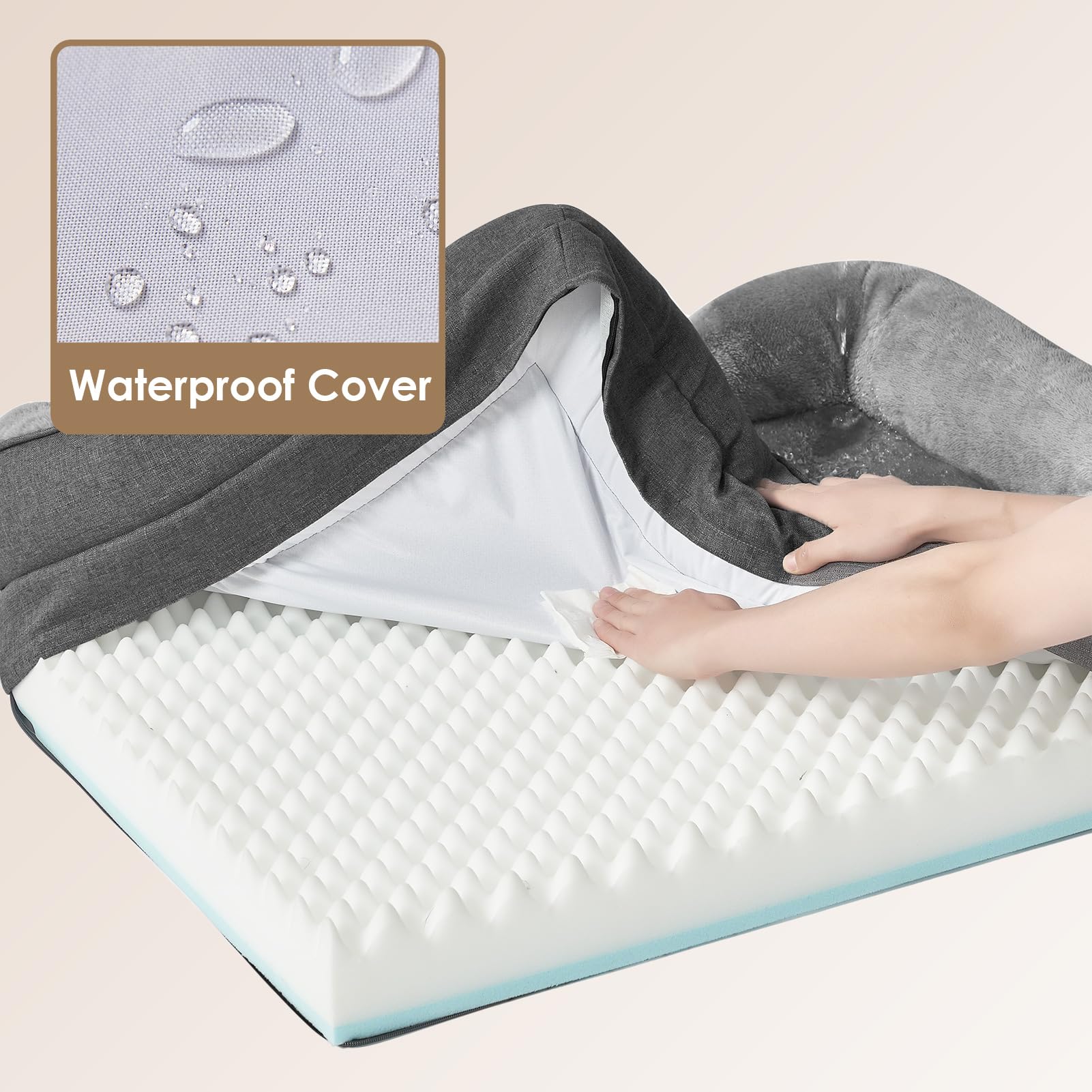 Foto 5 pulgar | Cama Para Perros Eheyciga Memory Foam Xl, Ortopédica, Impermeable, 42 X 30 X 19 Cm - Venta Internacional.