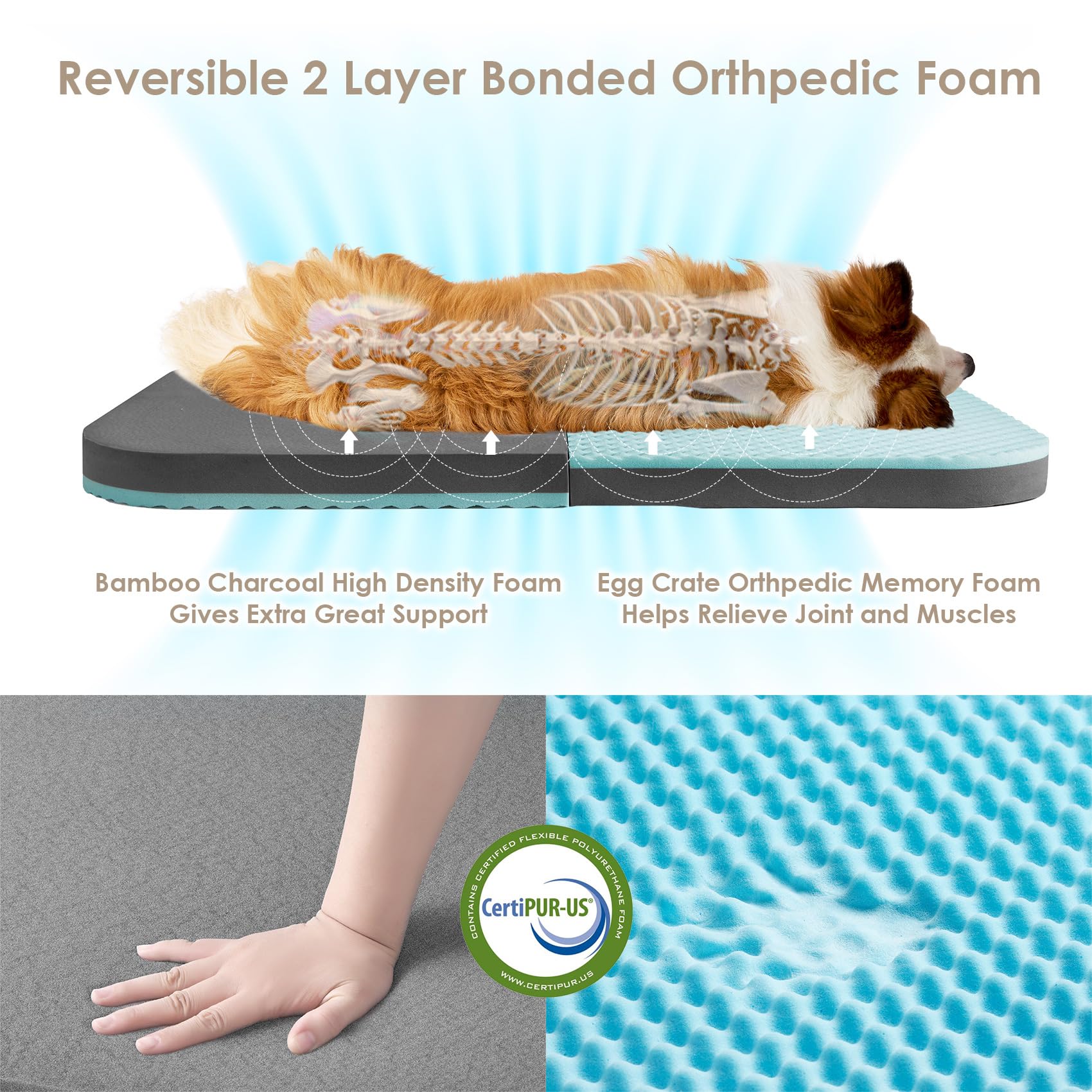 Foto 4 pulgar | Cama Para Perros Eheyciga, Plegable, Ortopédica, Espuma Viscoelástica, Gris Oscuro - Venta Internacional.