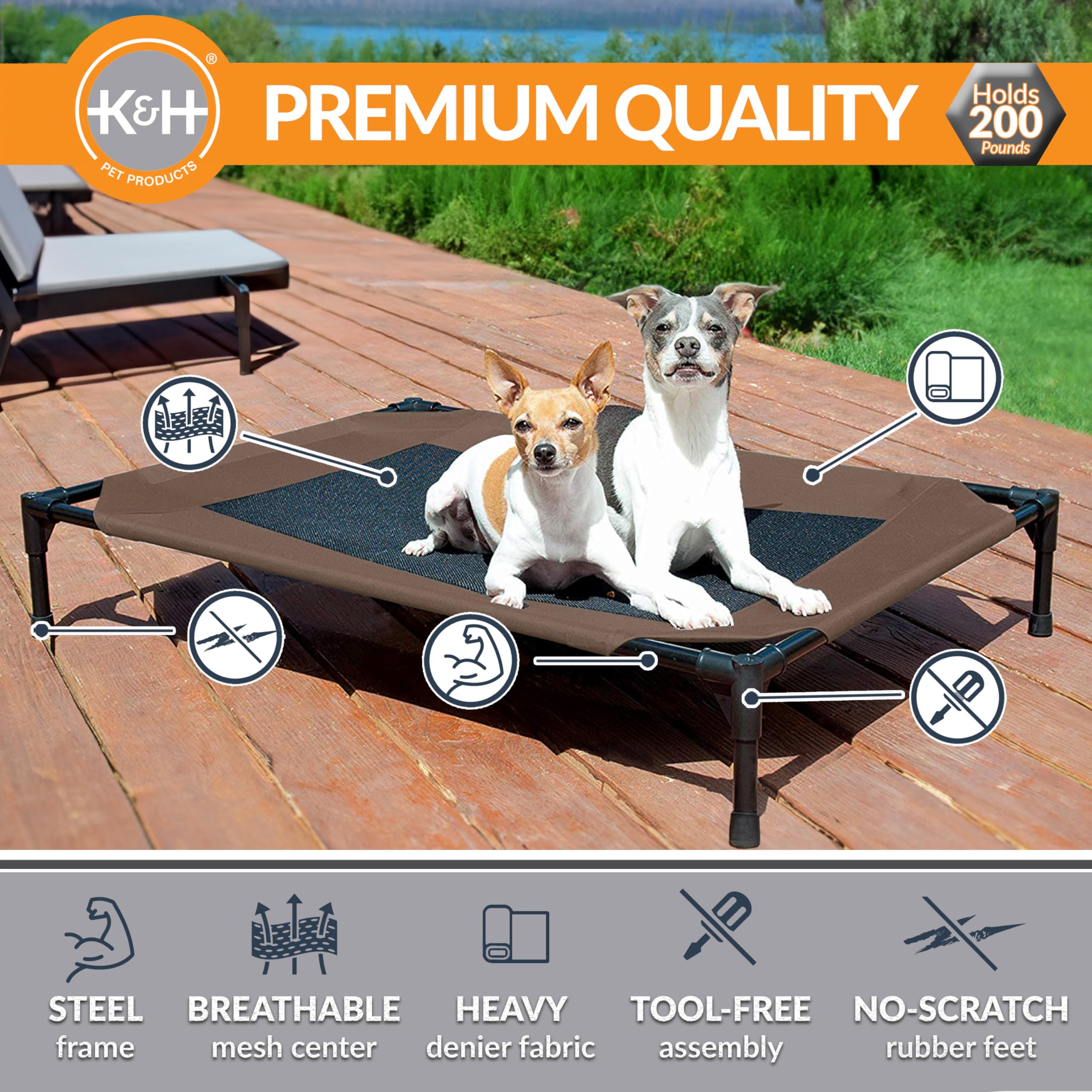 Foto 3 pulgar | Cuna Elevada Para Perros K&h Pet Products Outdoor Para Perros Grandes - Venta Internacional.