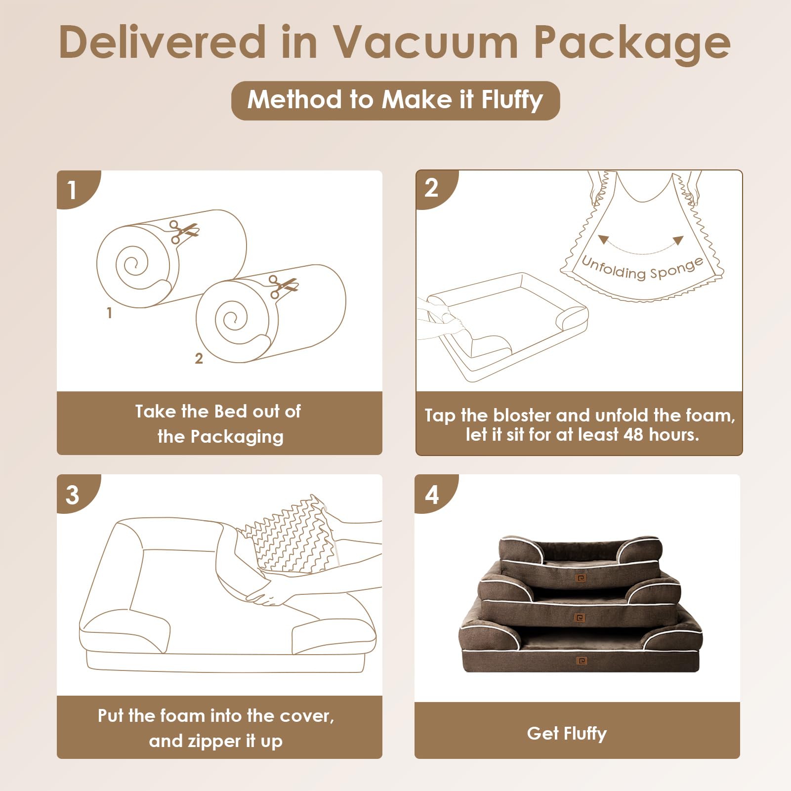Foto 8 pulgar | Cama Ortopédica Para Perros Eheyciga Xl, Impermeable, Espuma Viscoelástica, Marrón - Venta Internacional.