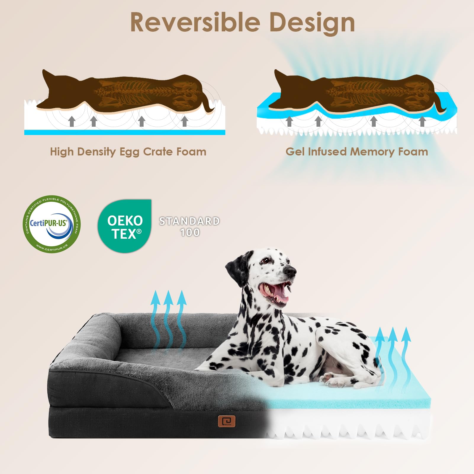 Foto 3 pulgar | Cama Para Perros Eheyciga Sofá Ortopédico Extra Grande De Espuma Viscoelástica Xl - Venta Internacional.
