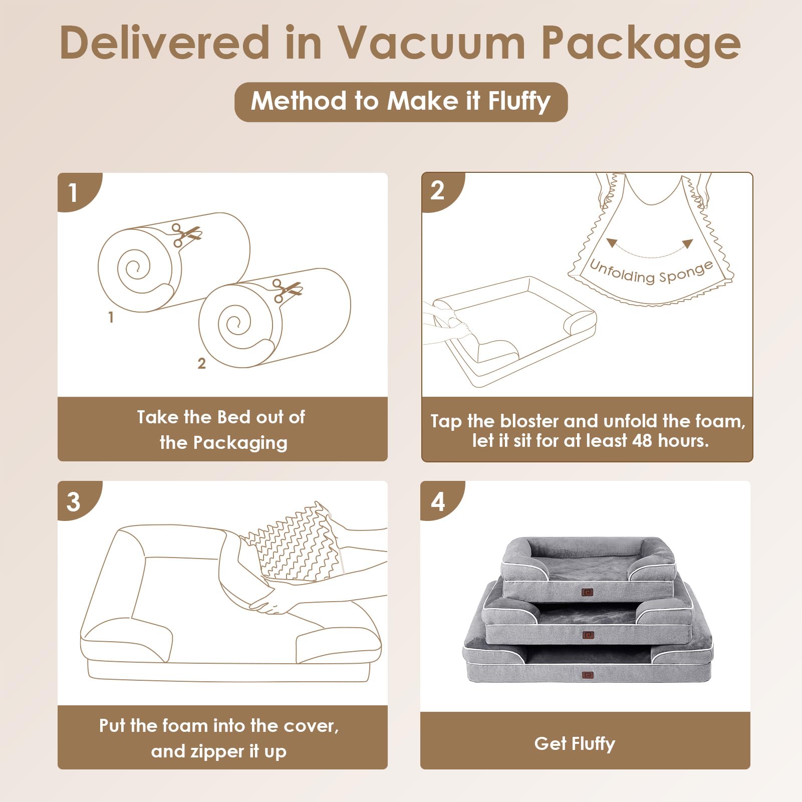 Foto 7 | Cama Para Perros Eheyciga Orthopedic Xl, Impermeable, Viscoelástica, Gris - Venta Internacional.