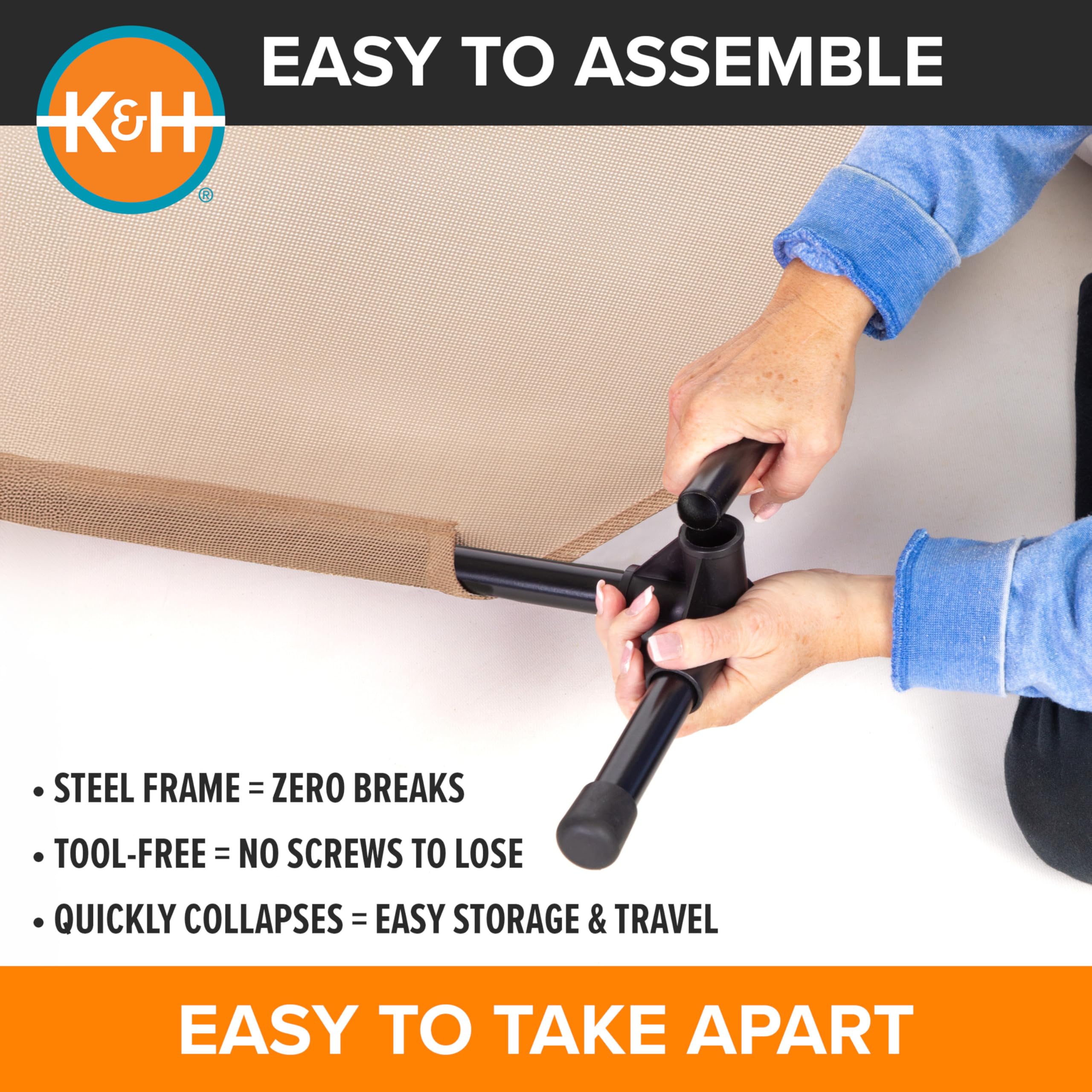 Foto 5 | Cuna Para Perros K&h Pet Products, Cama De Refrigeración Elevada Para Exteriores, Tamaño M - Venta Internacional.