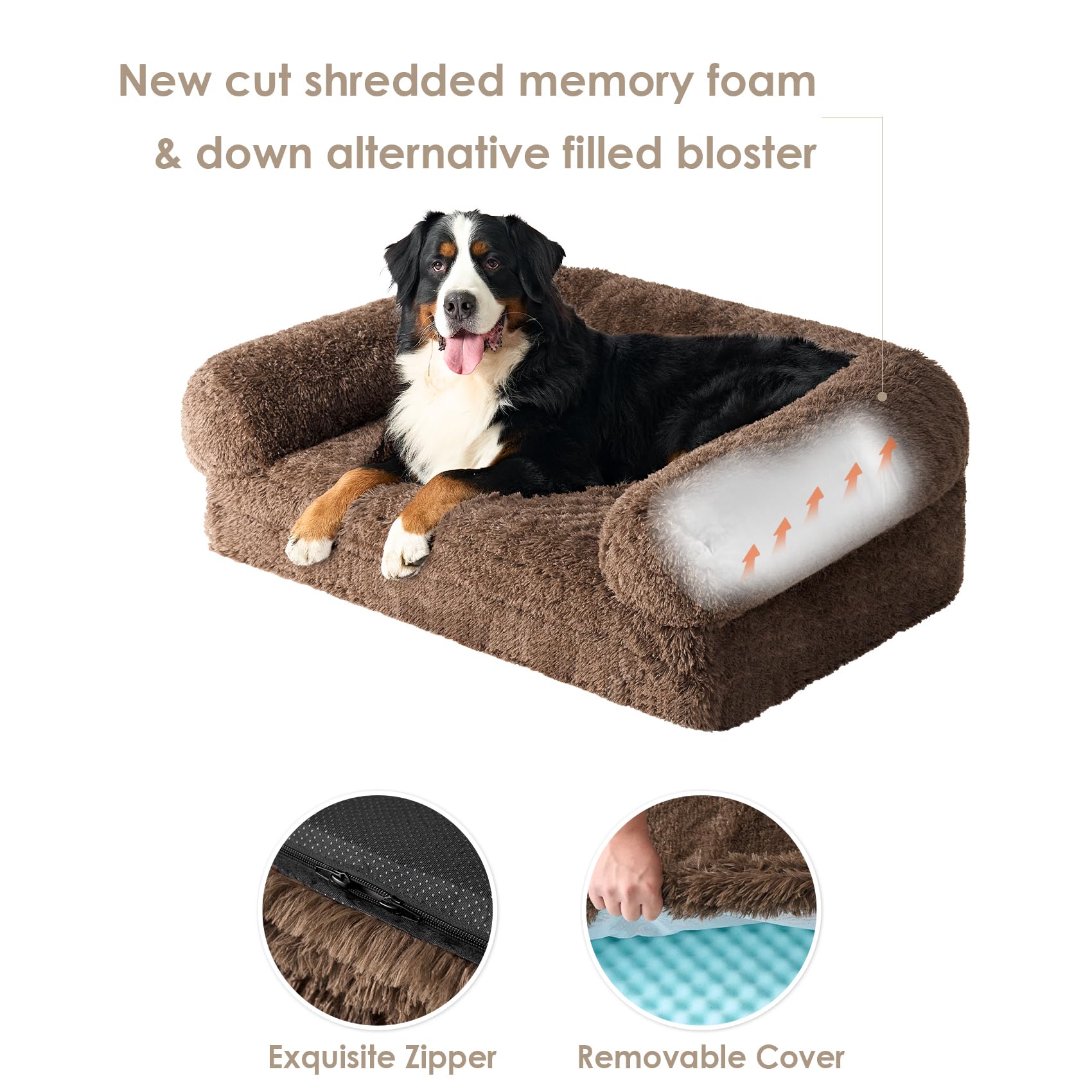 Foto 5 pulgar | Cama Para Perros Humanos Eheyciga, Plegable, Ortopédica, Espuma Viscoelástica, Marrón - Venta Internacional.