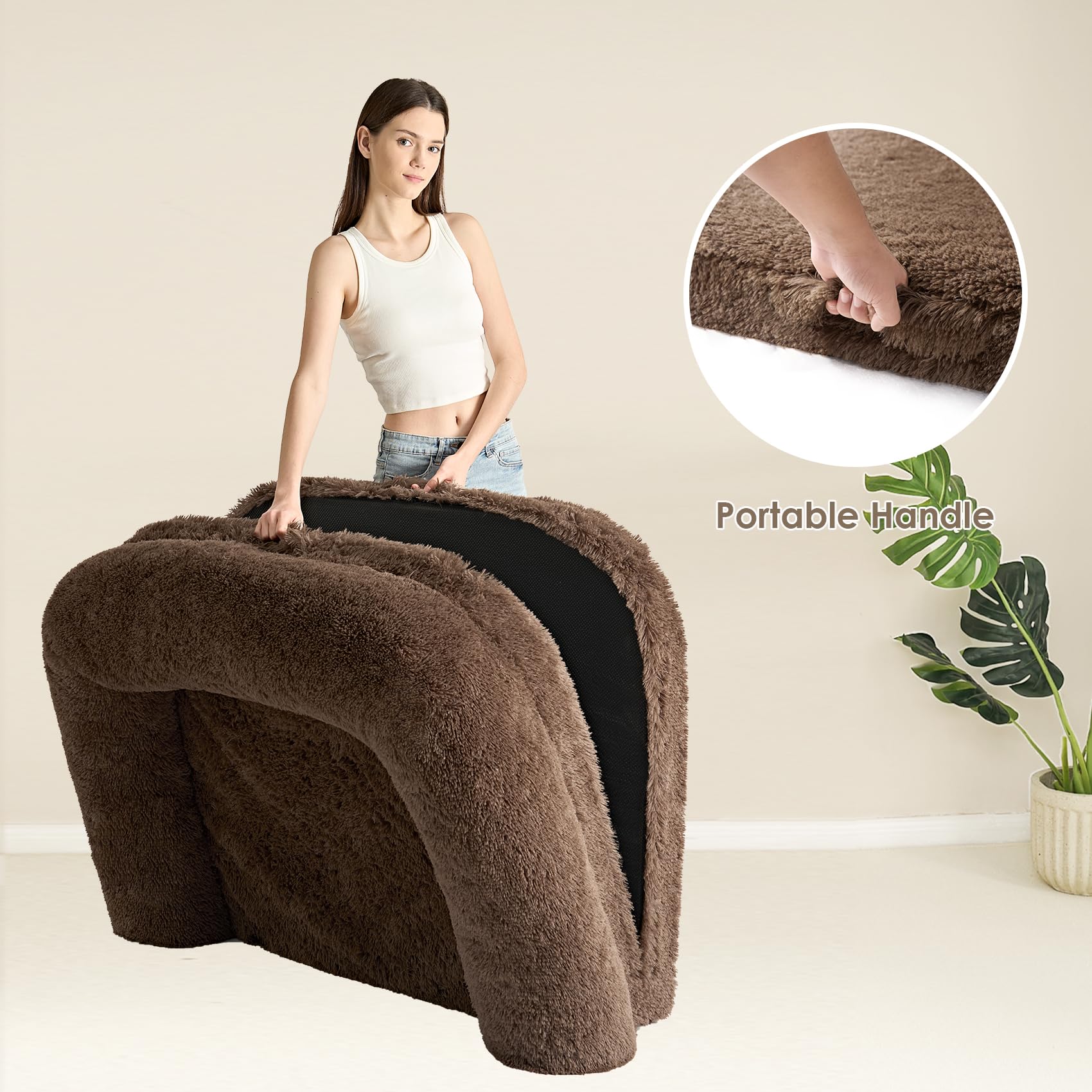 Foto 8 pulgar | Cama Para Perros Humanos Eheyciga, Plegable, Ortopédica, Espuma Viscoelástica, Marrón - Venta Internacional.