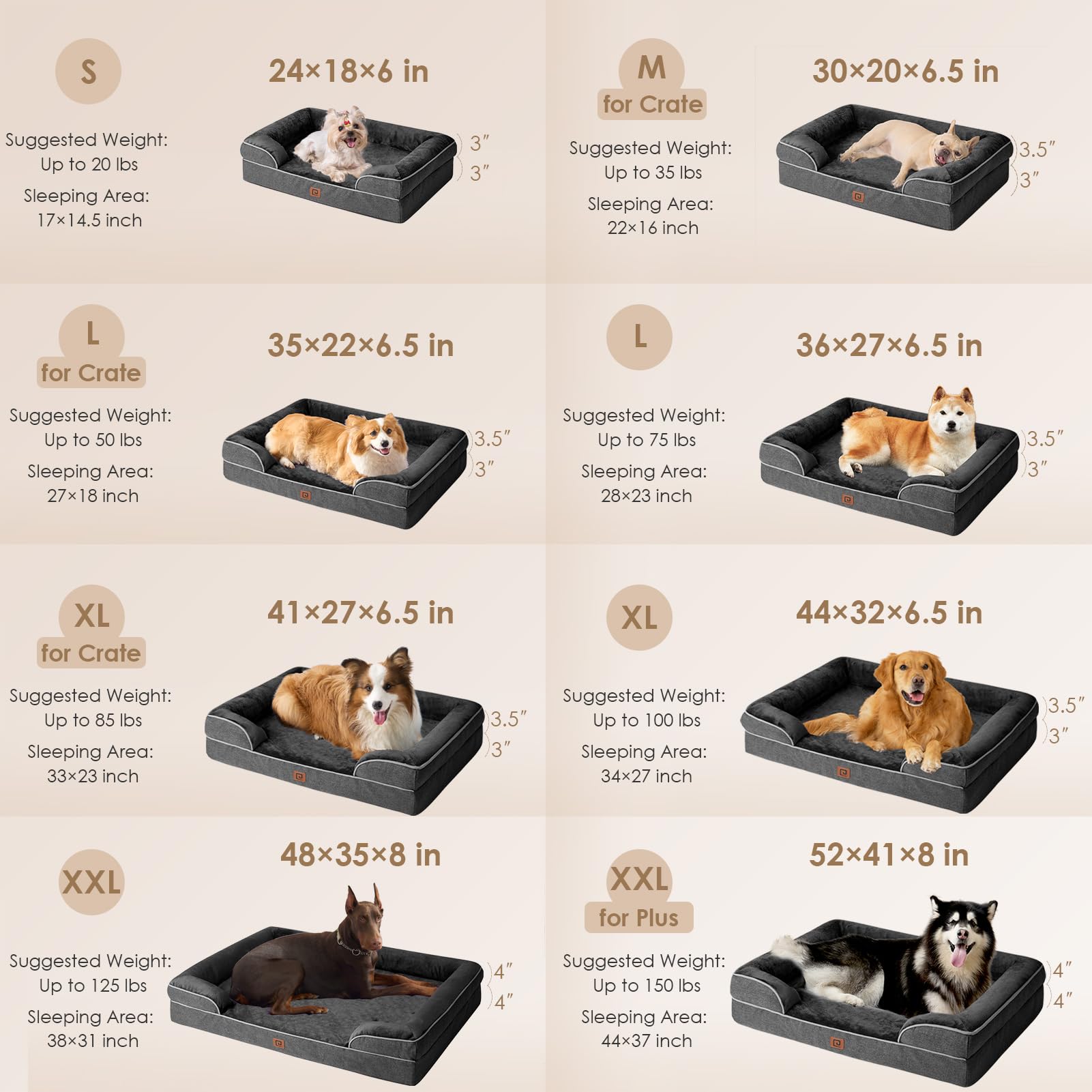 Foto 3 pulgar | Cama Ortopédica Para Perros Eheyciga, Impermeable, Espuma Viscoelástica, Grande - Venta Internacional.