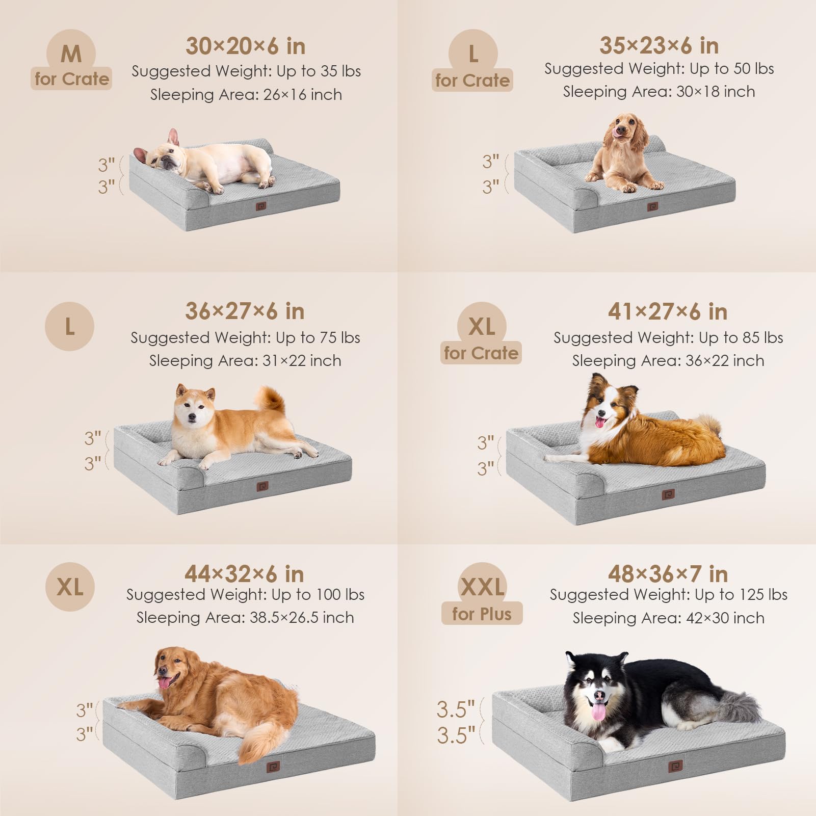 Foto 3 pulgar | Cama Para Perros Eheyciga, Ortopédica, De Espuma Viscoelástica, Grande, Impermeable - Venta Internacional.