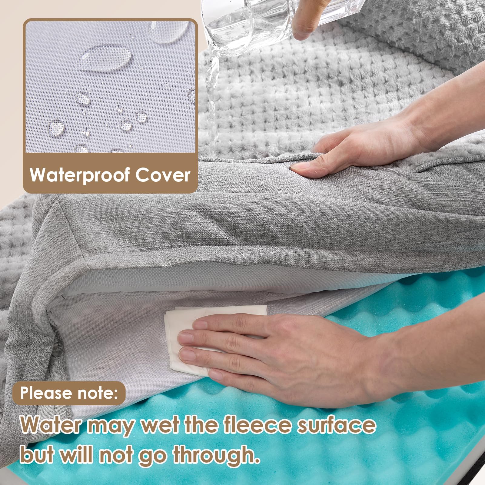 Foto 4 pulgar | Cama Para Perros Eheyciga, Ortopédica, De Espuma Viscoelástica, Grande, Impermeable - Venta Internacional.