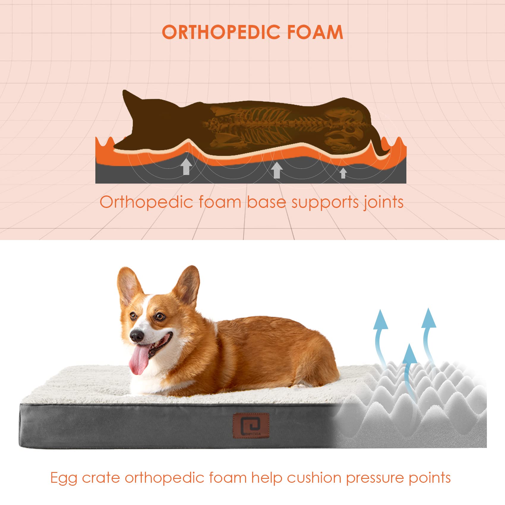 Foto 3 pulgar | Cama Ortopédica Para Perros Eheyciga Xl Para Perros Extra Grandes, Color Beige - Venta Internacional.