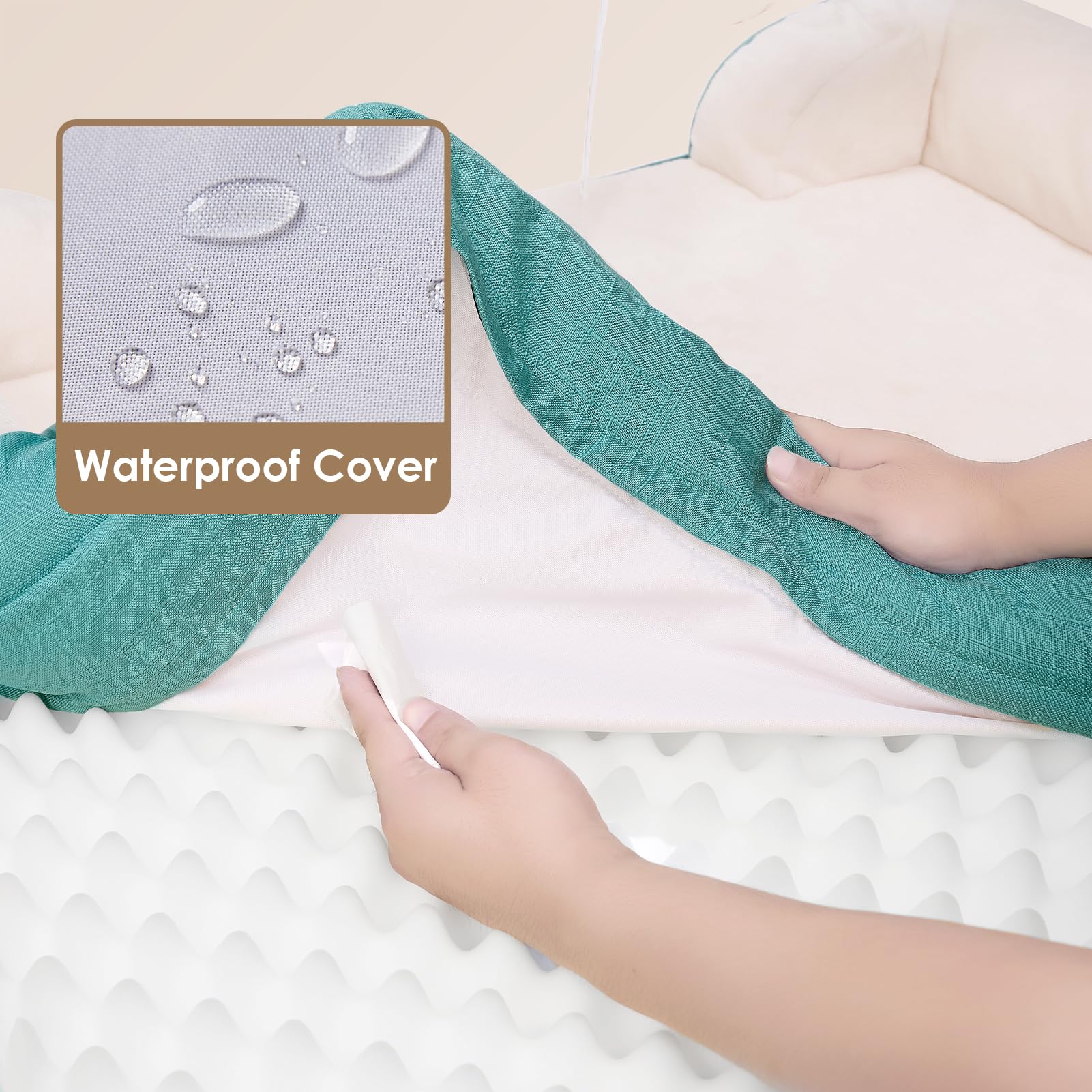 Foto 4 pulgar | Cama Ortopédica Para Perros Eheyciga, Impermeable, Espuma Viscoelástica Xl, Turquesa - Venta Internacional.
