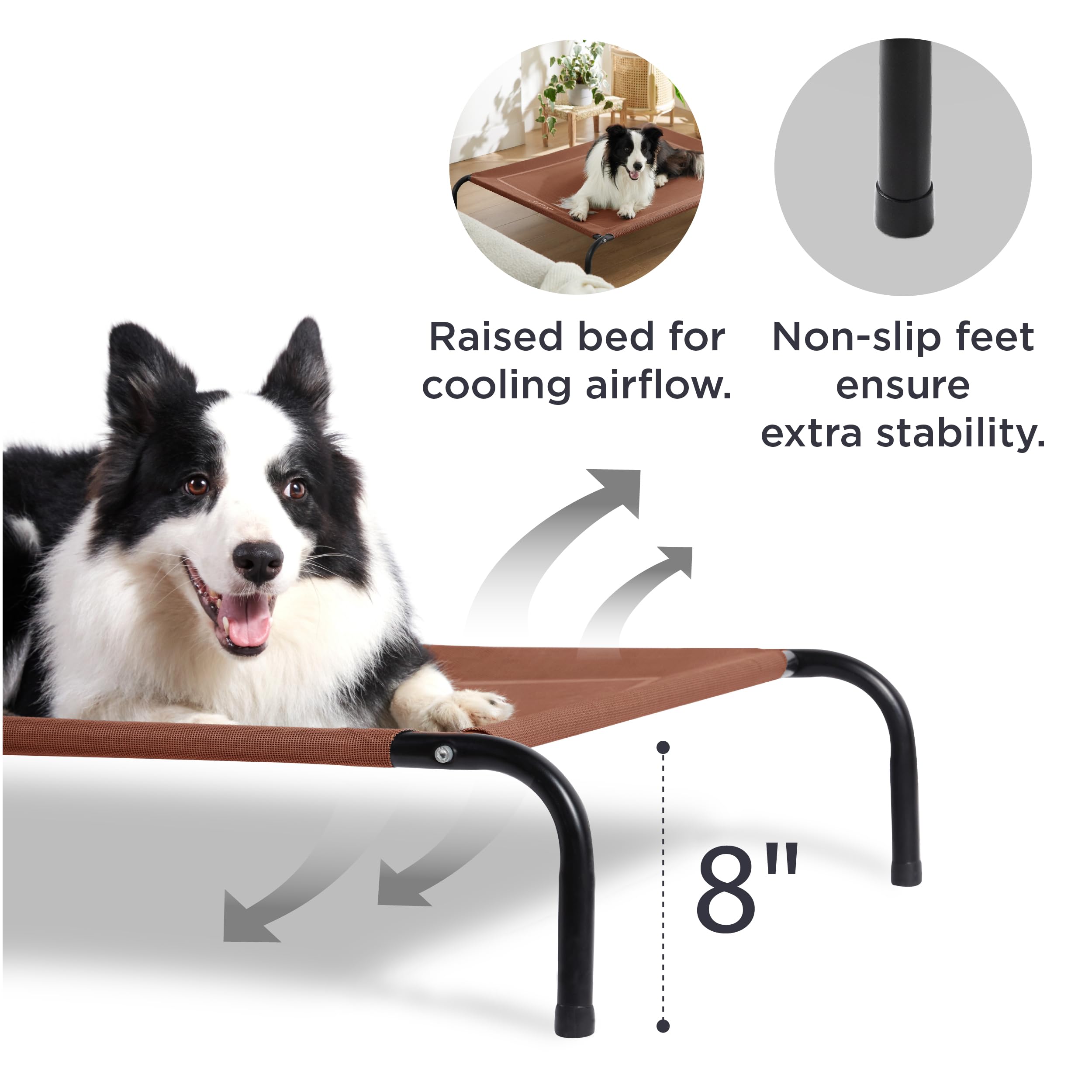 Foto 4 pulgar | Cama Para Perros, Tamaño Medio Elevado, Refrigeración Exterior, Terracota - Venta Internacional.